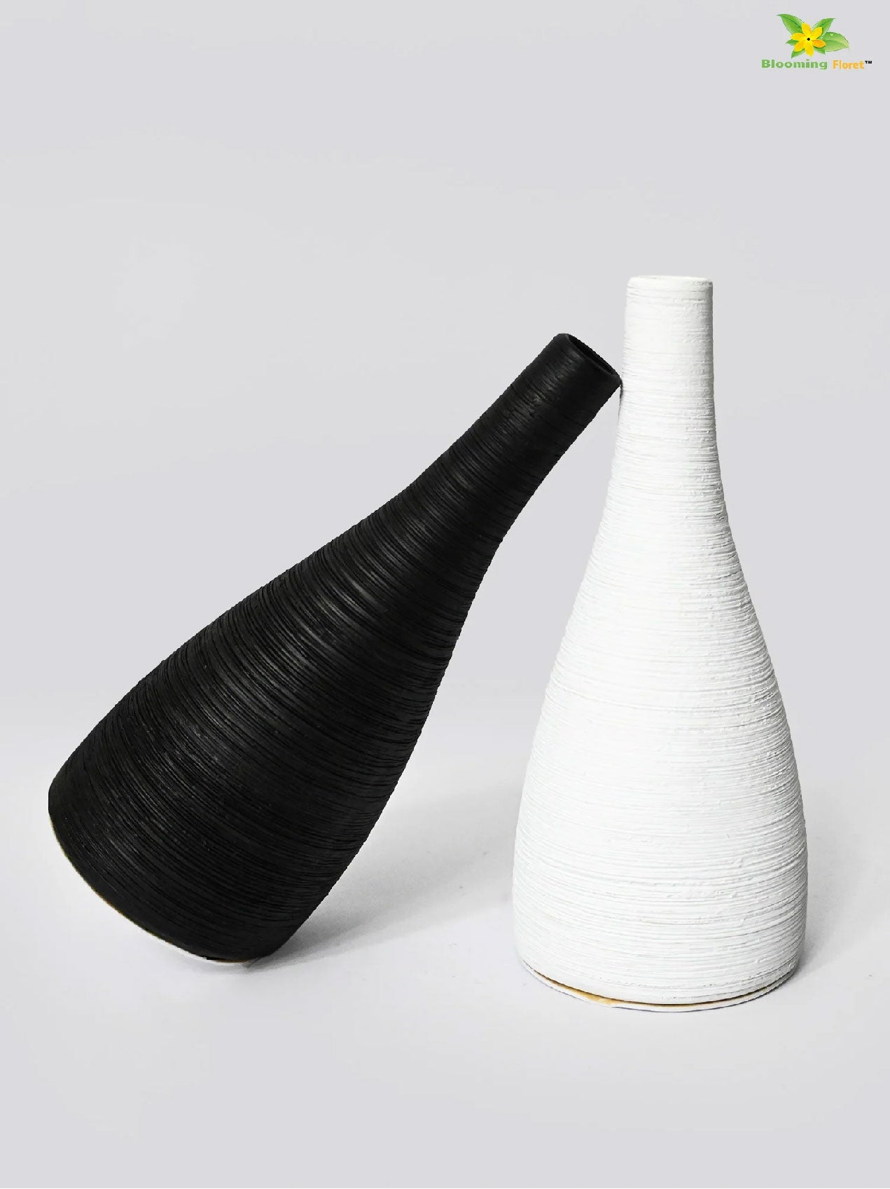 Spiral Ceramic Vase - Black and White