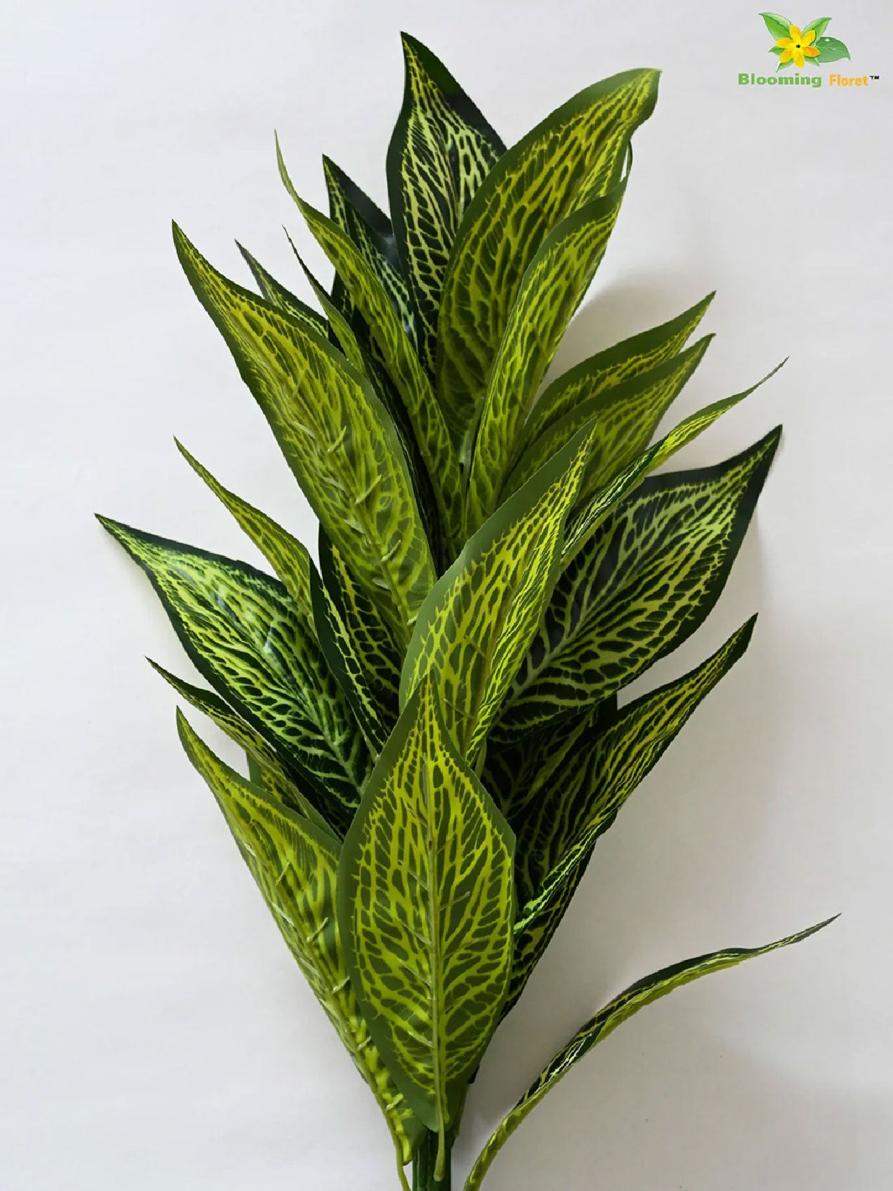 Artificial Ivory White Croton Plant – 71.1 cm, 26 Leaves, with Pot