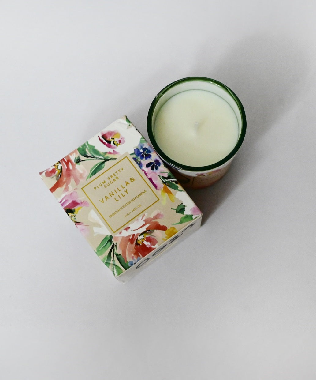 Scented Candle Glass Jar - Set of 2 Pcs, Vanilla Lily