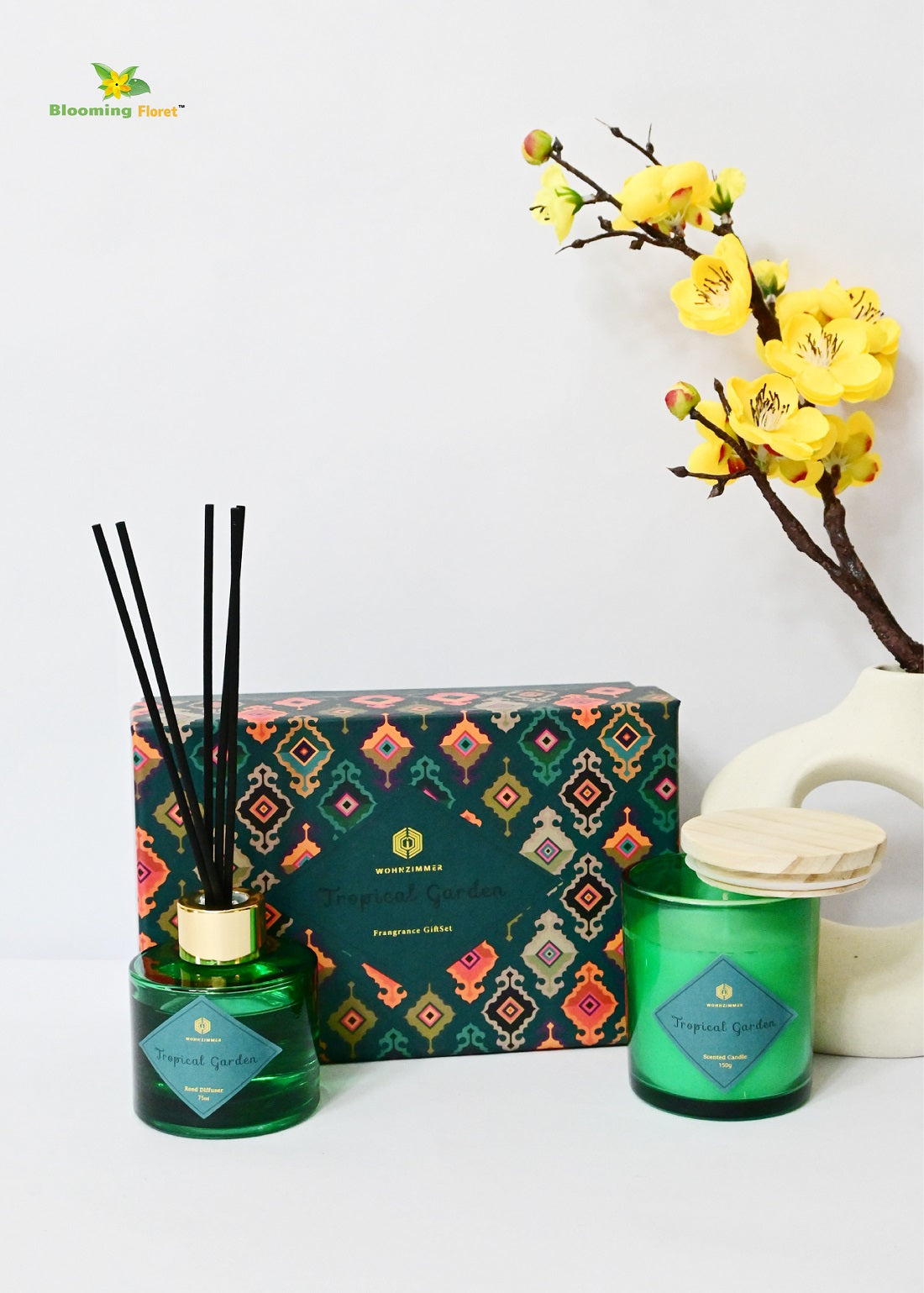 Reed Fragrance Diffuser & Scented Candles, Tropical Garden