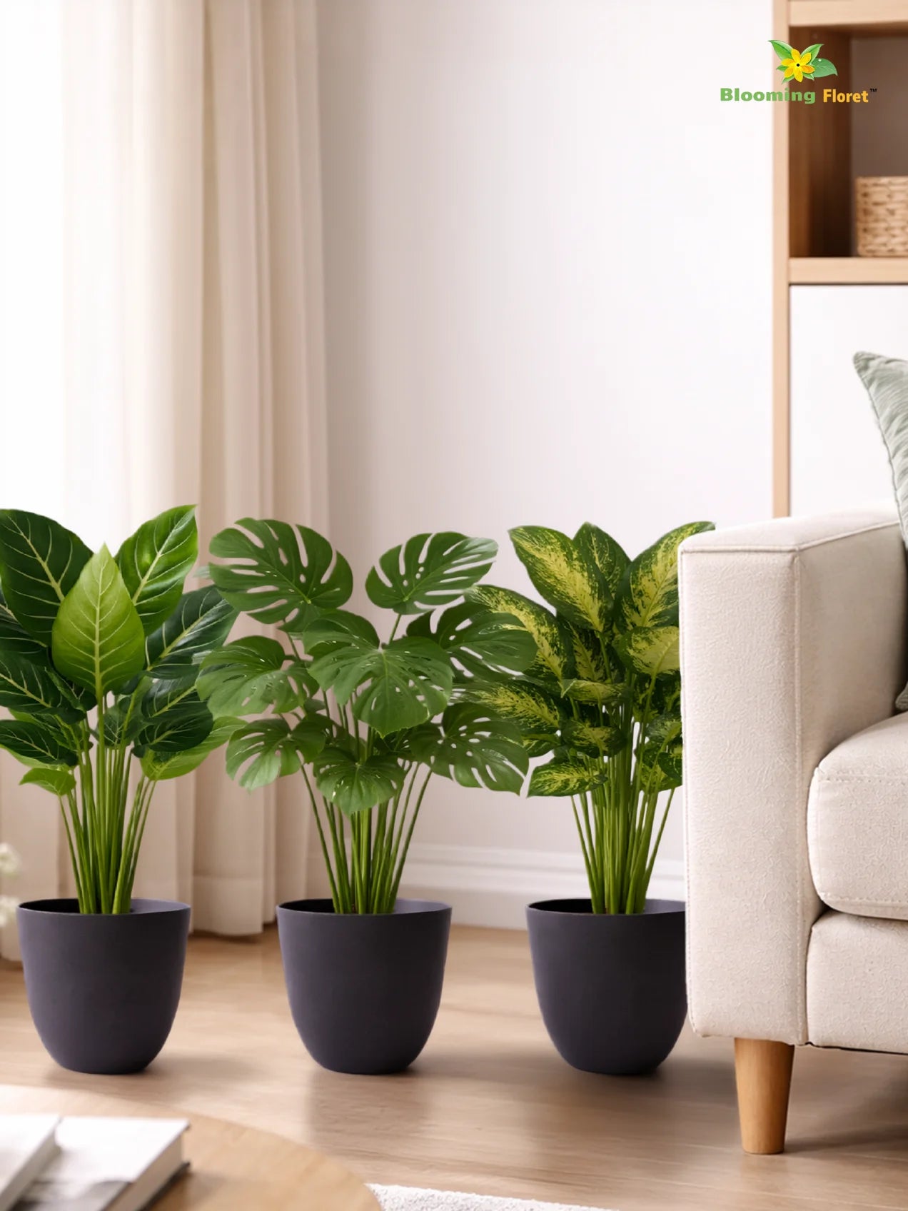 Black Round Planter | 17 cm | Set of 3