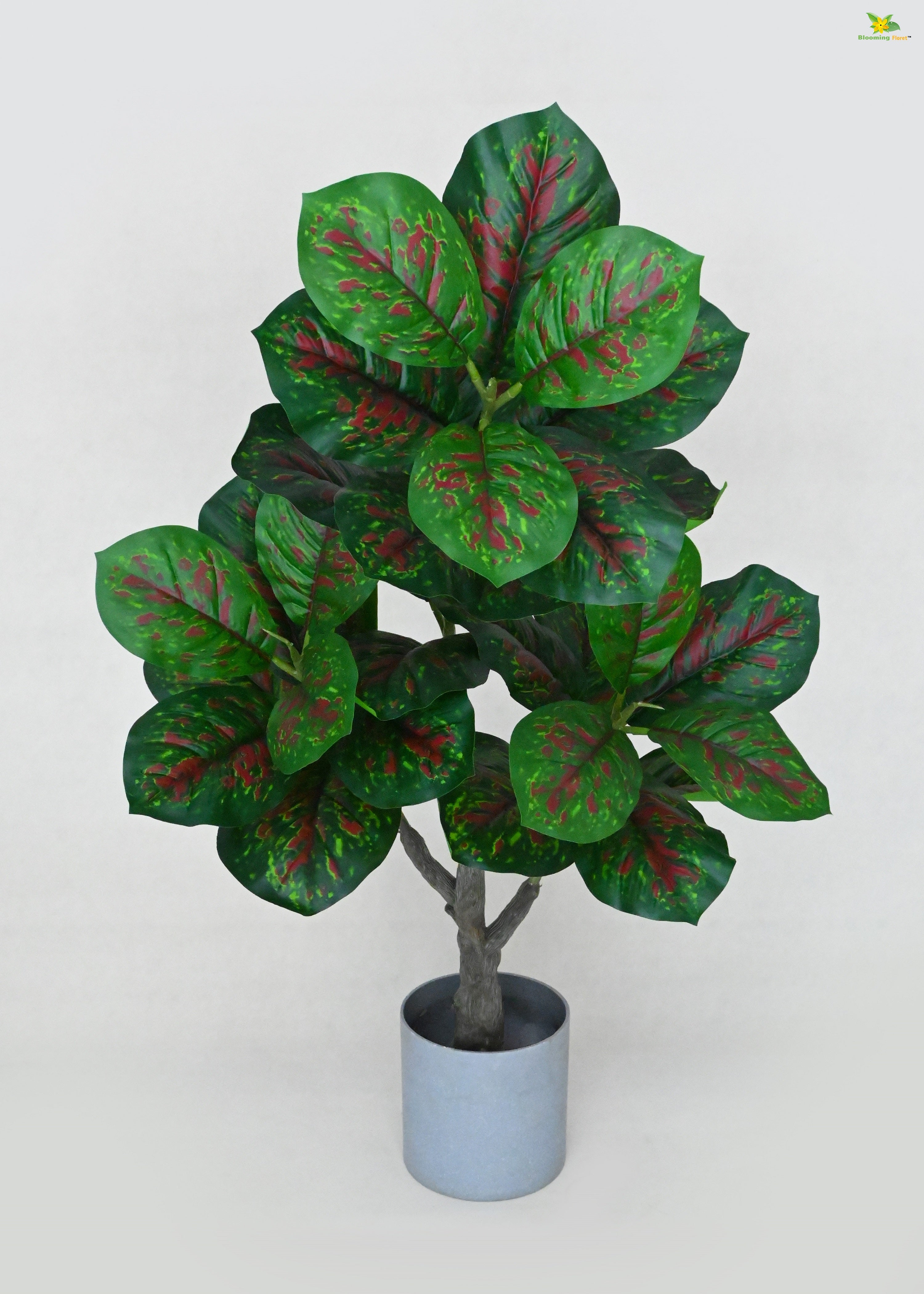 Artificial Aglaonema Plant for Decor | 33 Leaves with Basic Pot | 95 cm