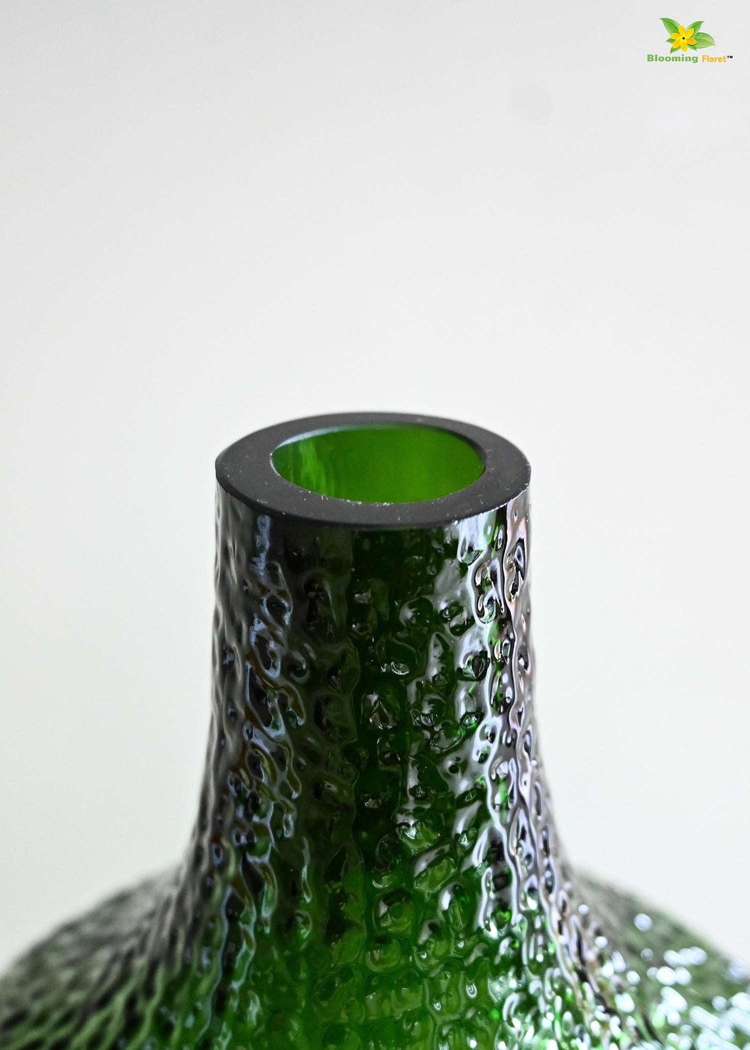 Globular Glass Vase | Green | 25 cm