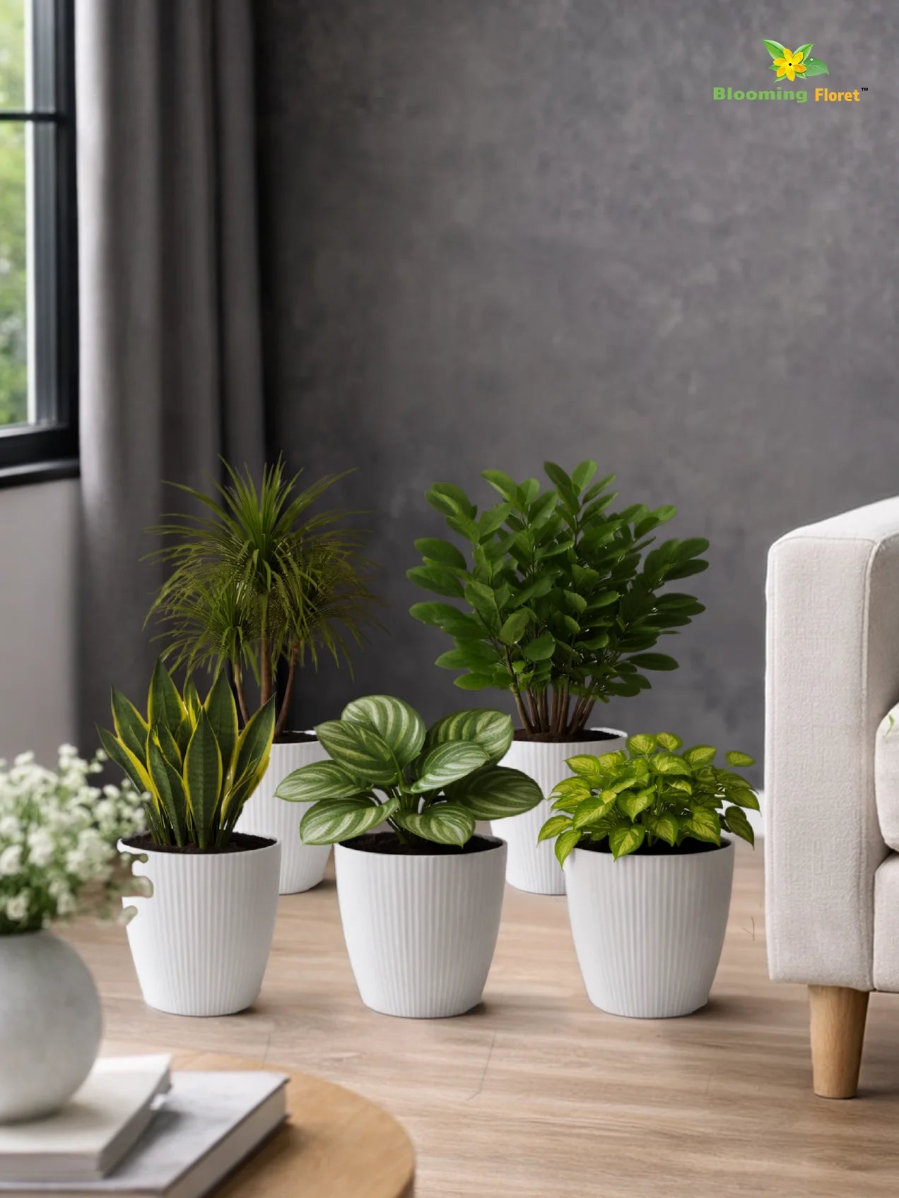 Elegant Ribbed Melamine Pot | White | 16 cm | Set of 5