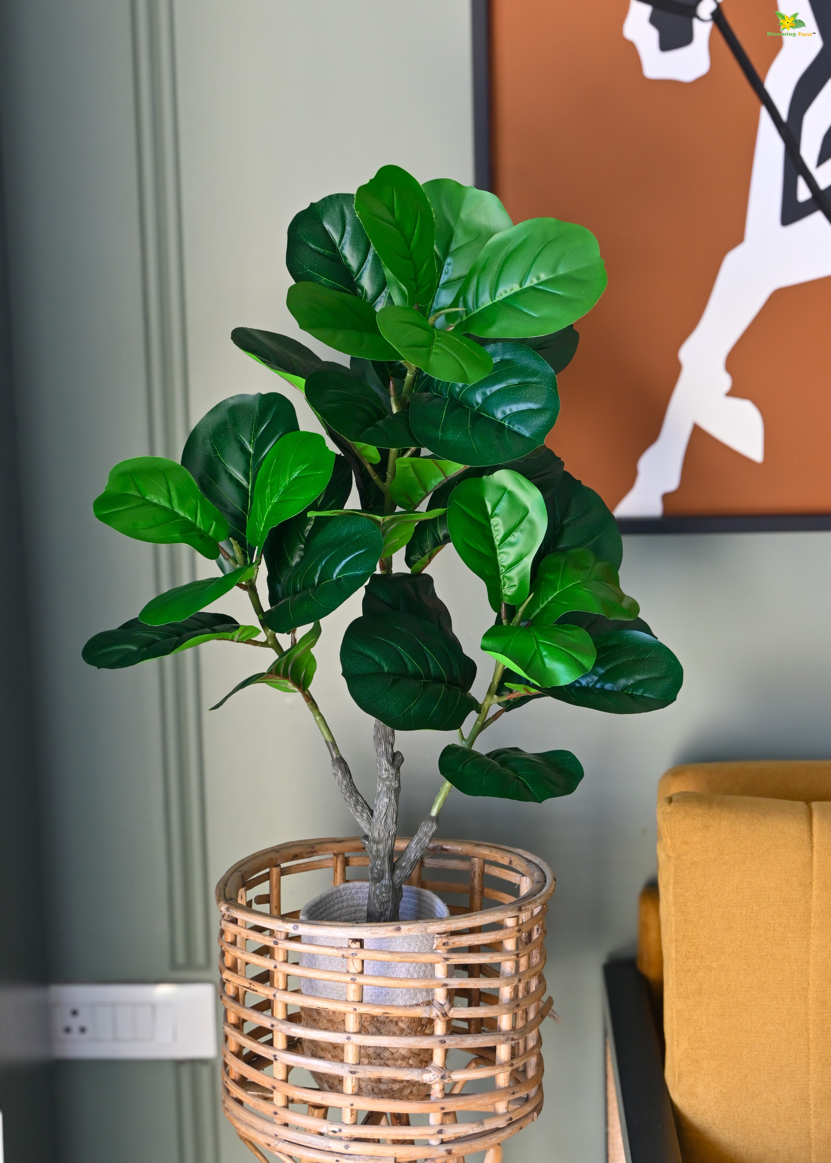 Artificial Fiddle-Leaf Fig Plant for Decor | 33 Leaves with Basic Pot | 95 cm