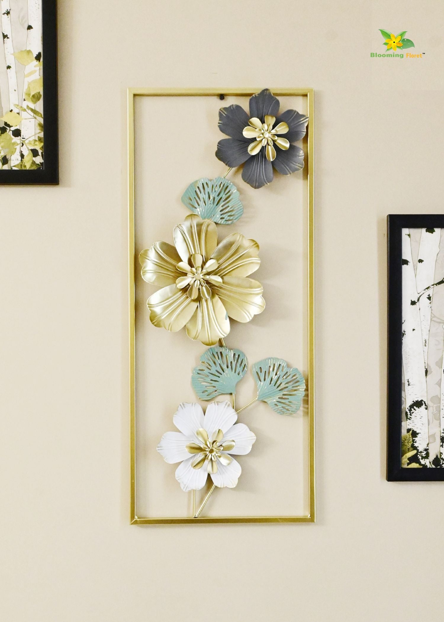 Luxe Metallic Blossom Wall Art