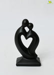 Couple Love Heart Figurine - Black