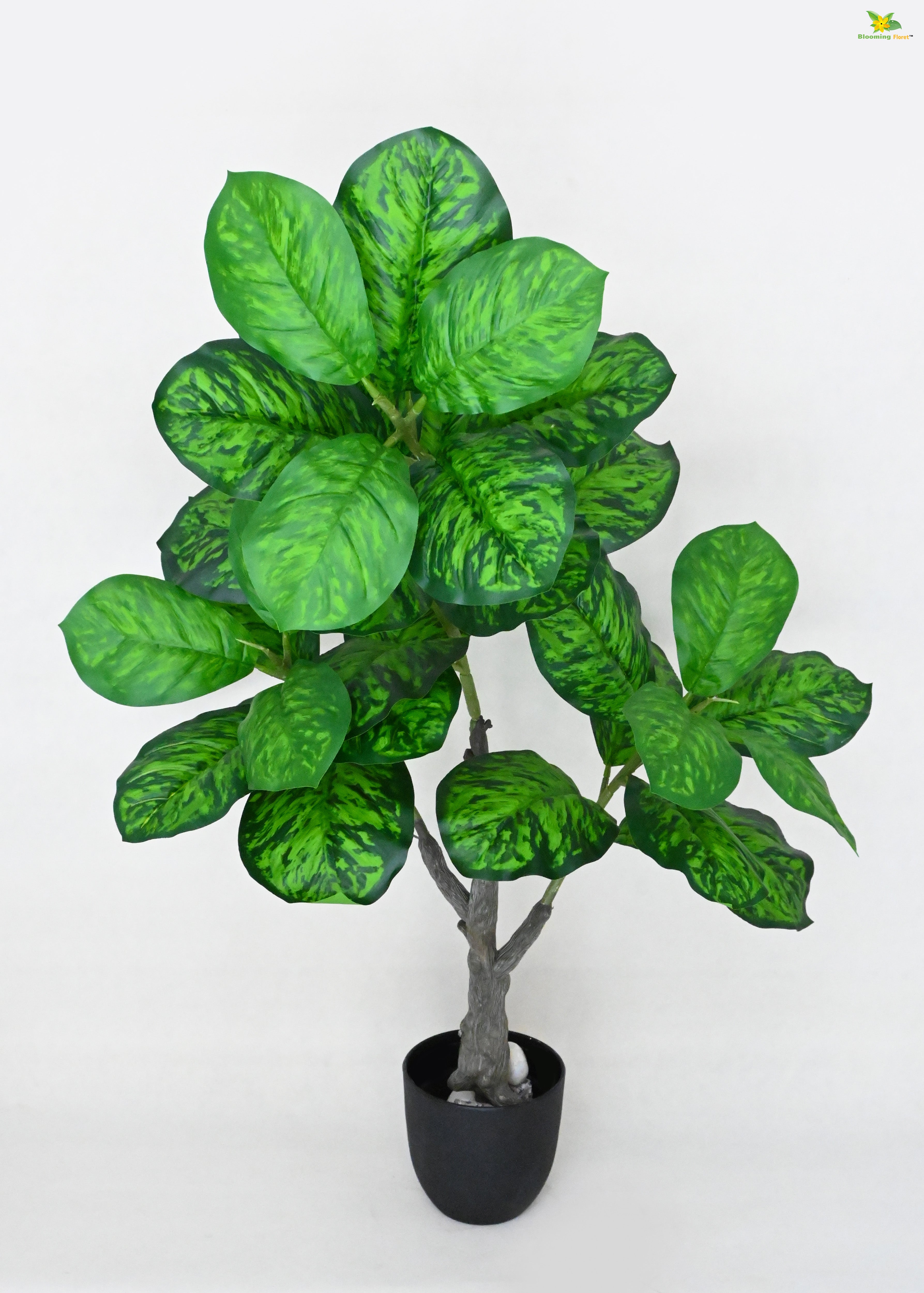 Artificial Dieffenbachia Seguine Plant for Decor | 33 Leaves with Basic Pot | 95 cm