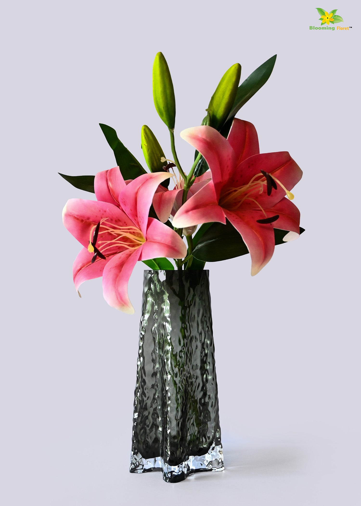 Prism Crystal Black Vase | 23 cm