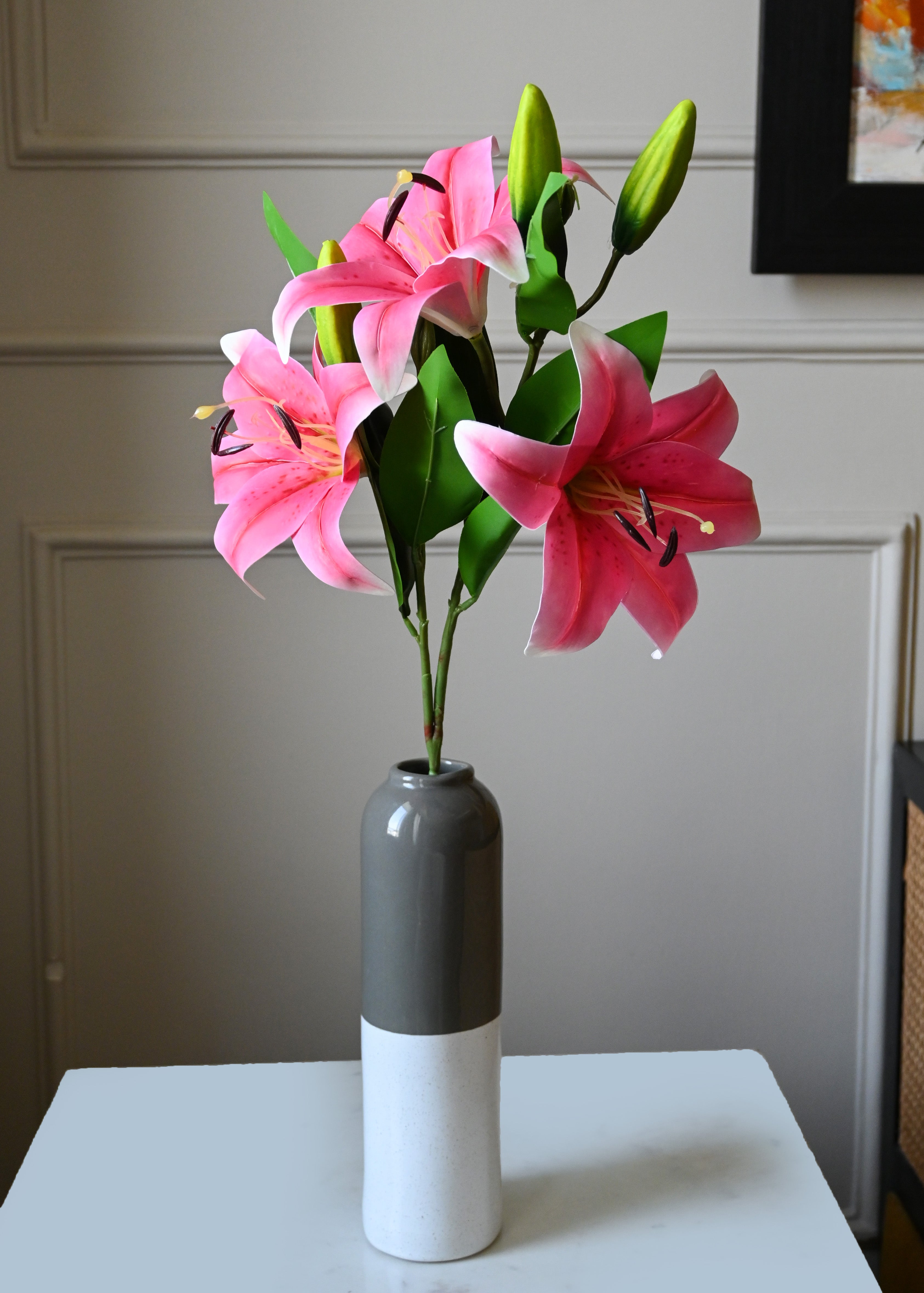 Artificial Lily Flower Stick for Decor