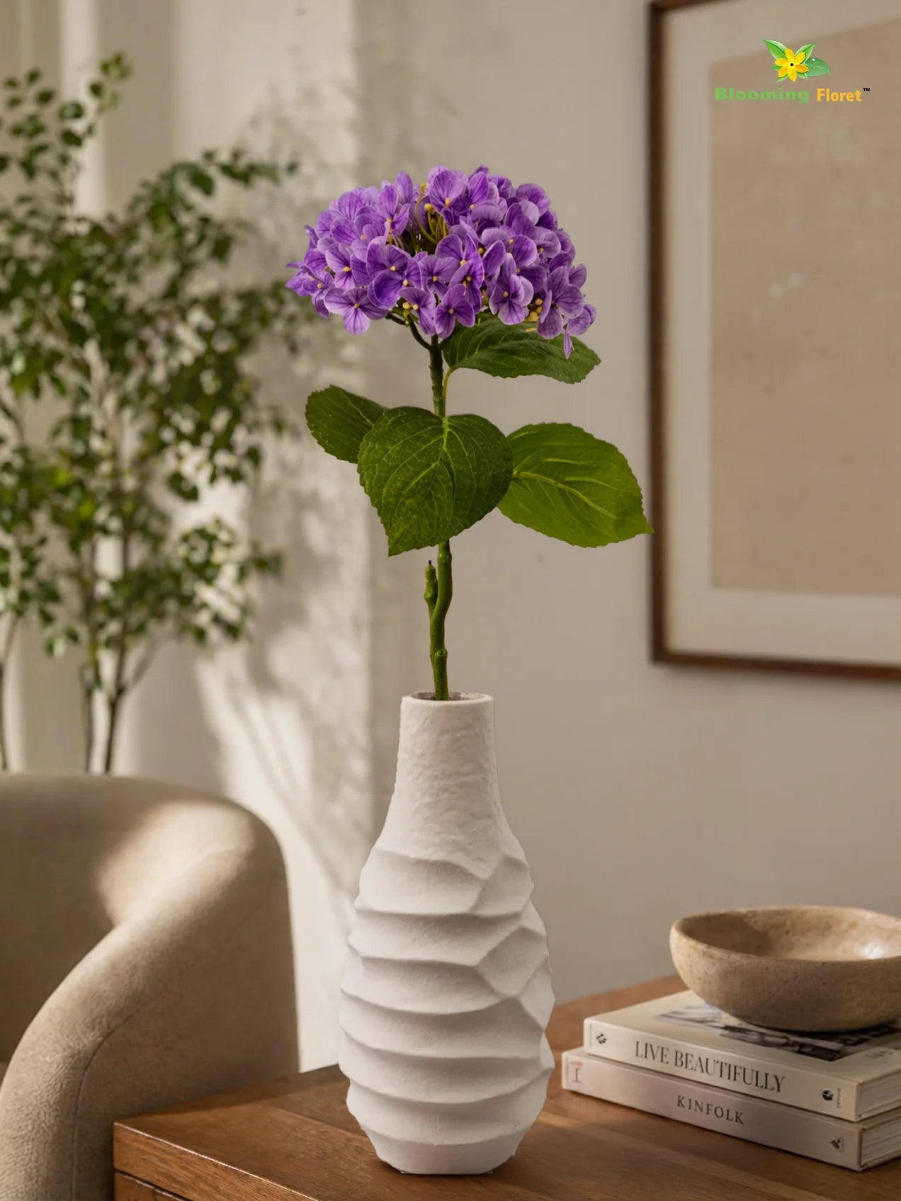 Hydrangea Flower Stick | Lavender | 63 cm