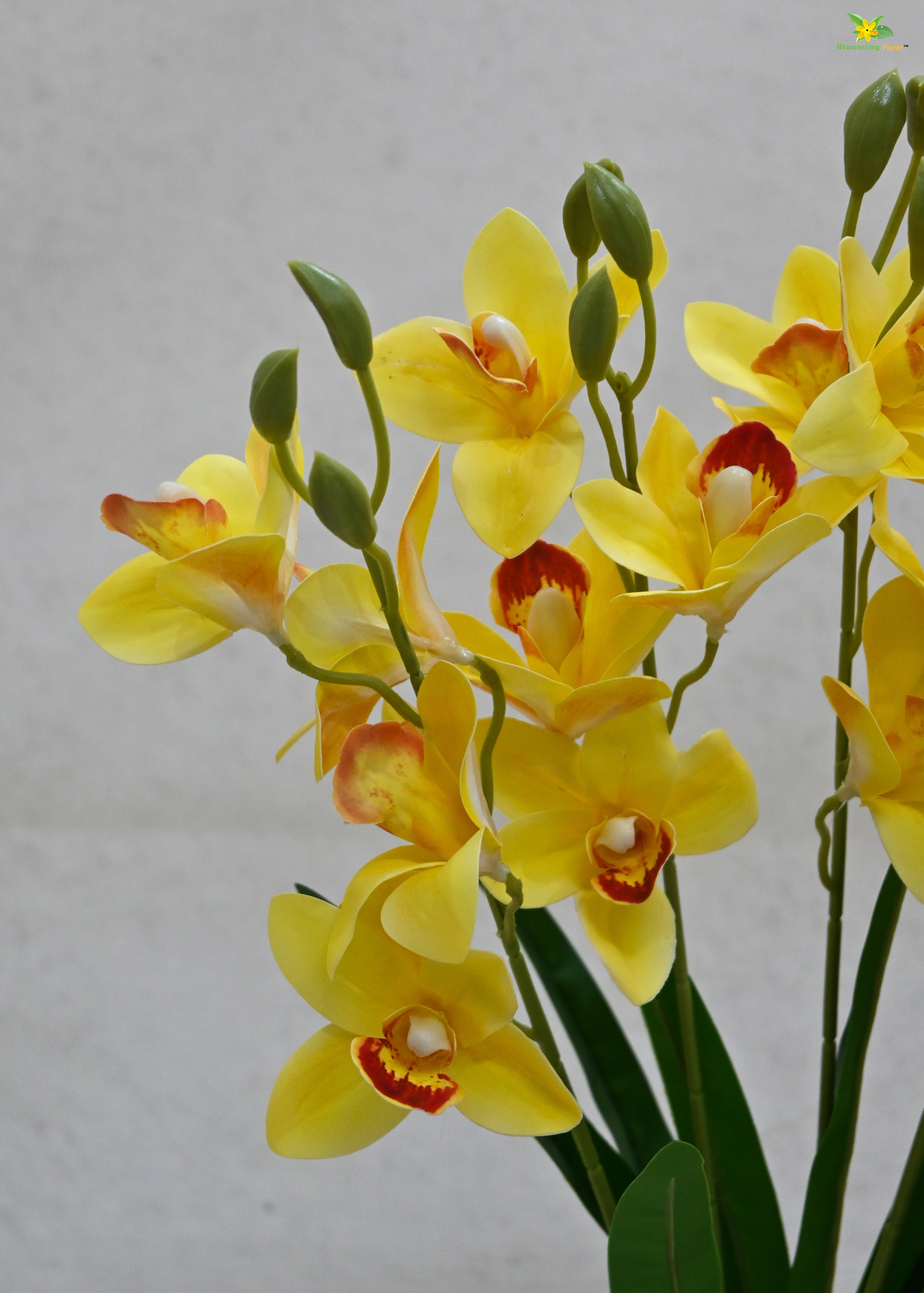 Artificial Cymbidium Orchid Flower Bunch for Decor