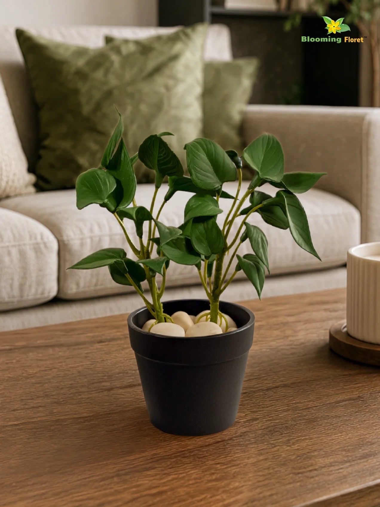 Artificial Money Plant Succulent | Dark Green | 15 cm