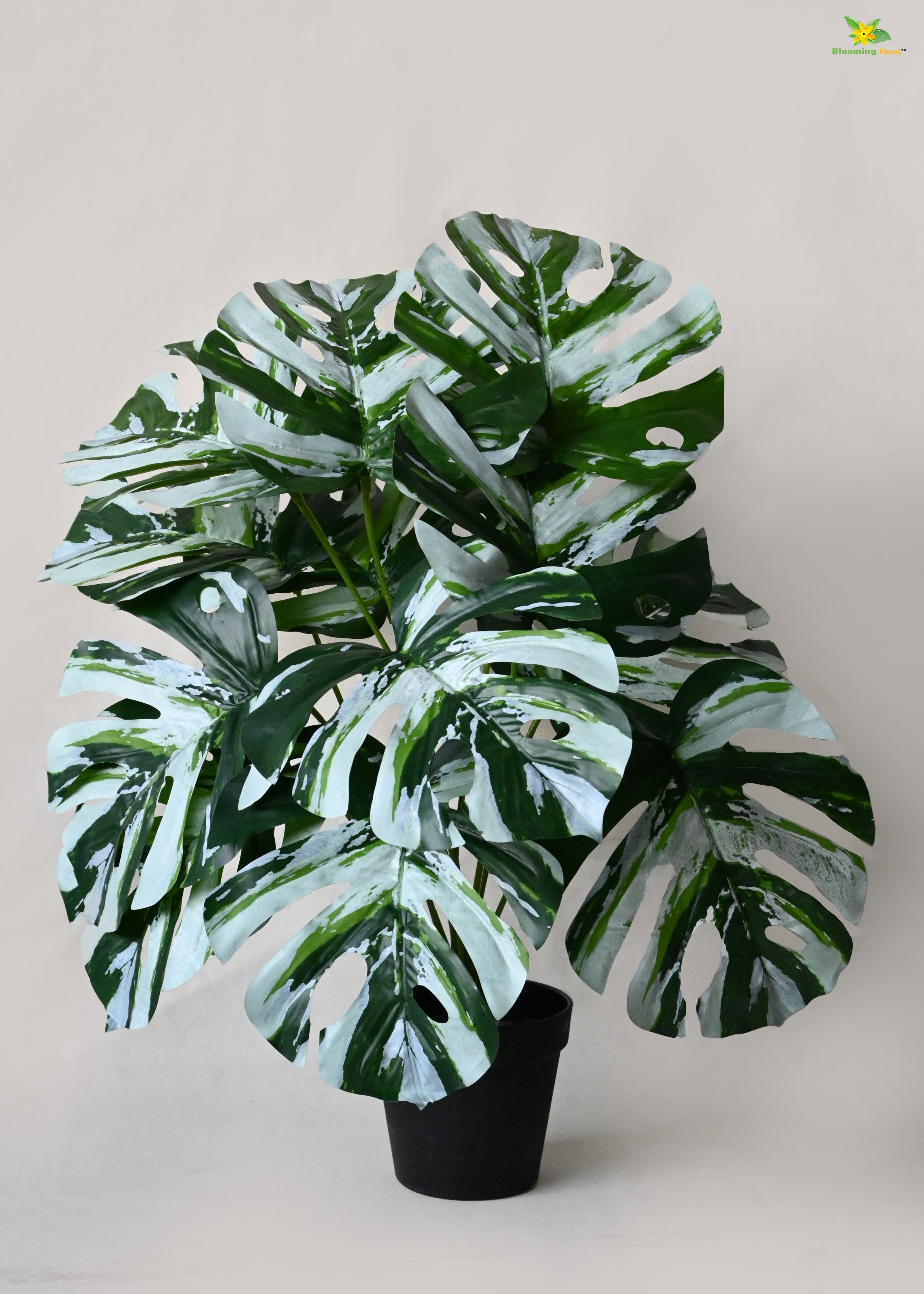 Artificial Monstera Plant for Decor | 12 Leaves with Basic Pot | 60.9 cm