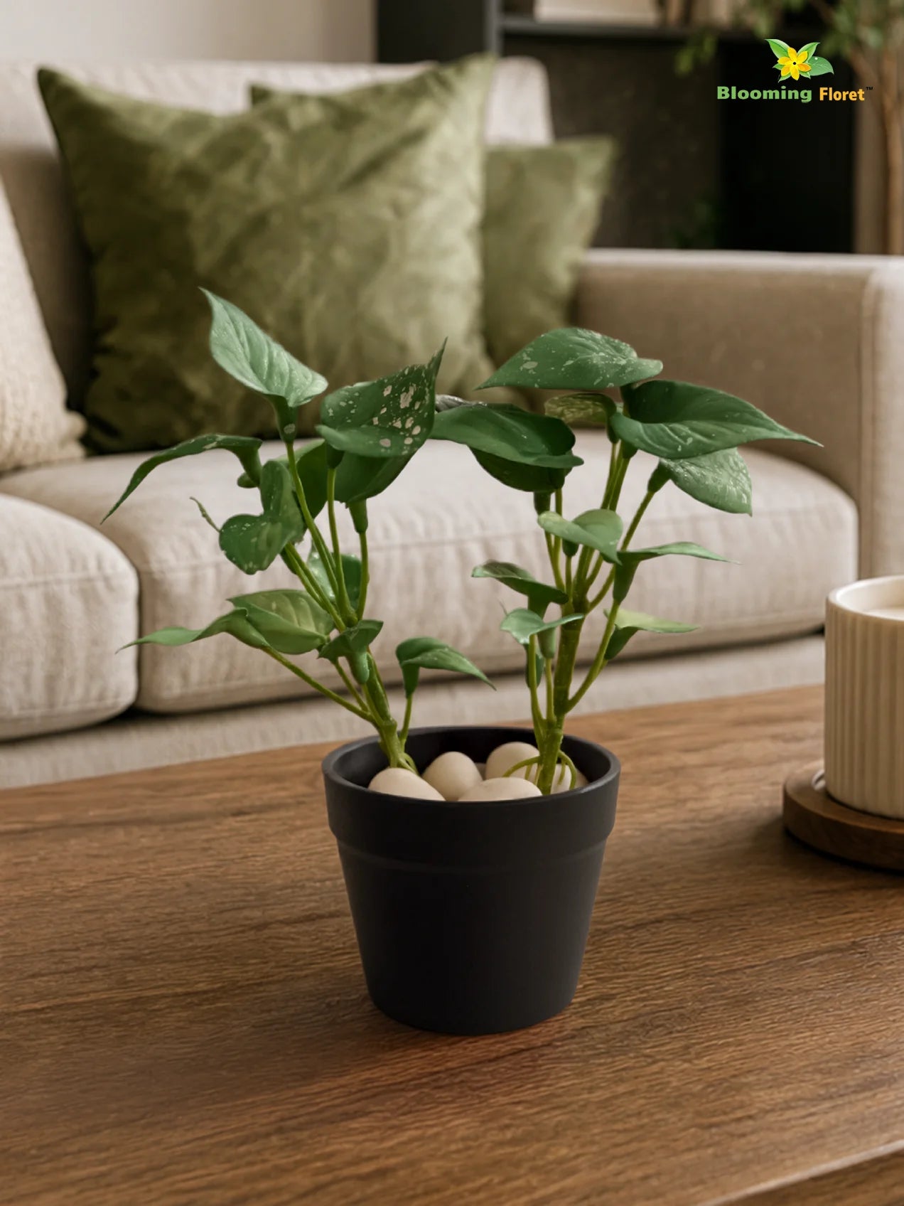 Artificial Money Plant Succulent | Small Green Leaves | 15 cm