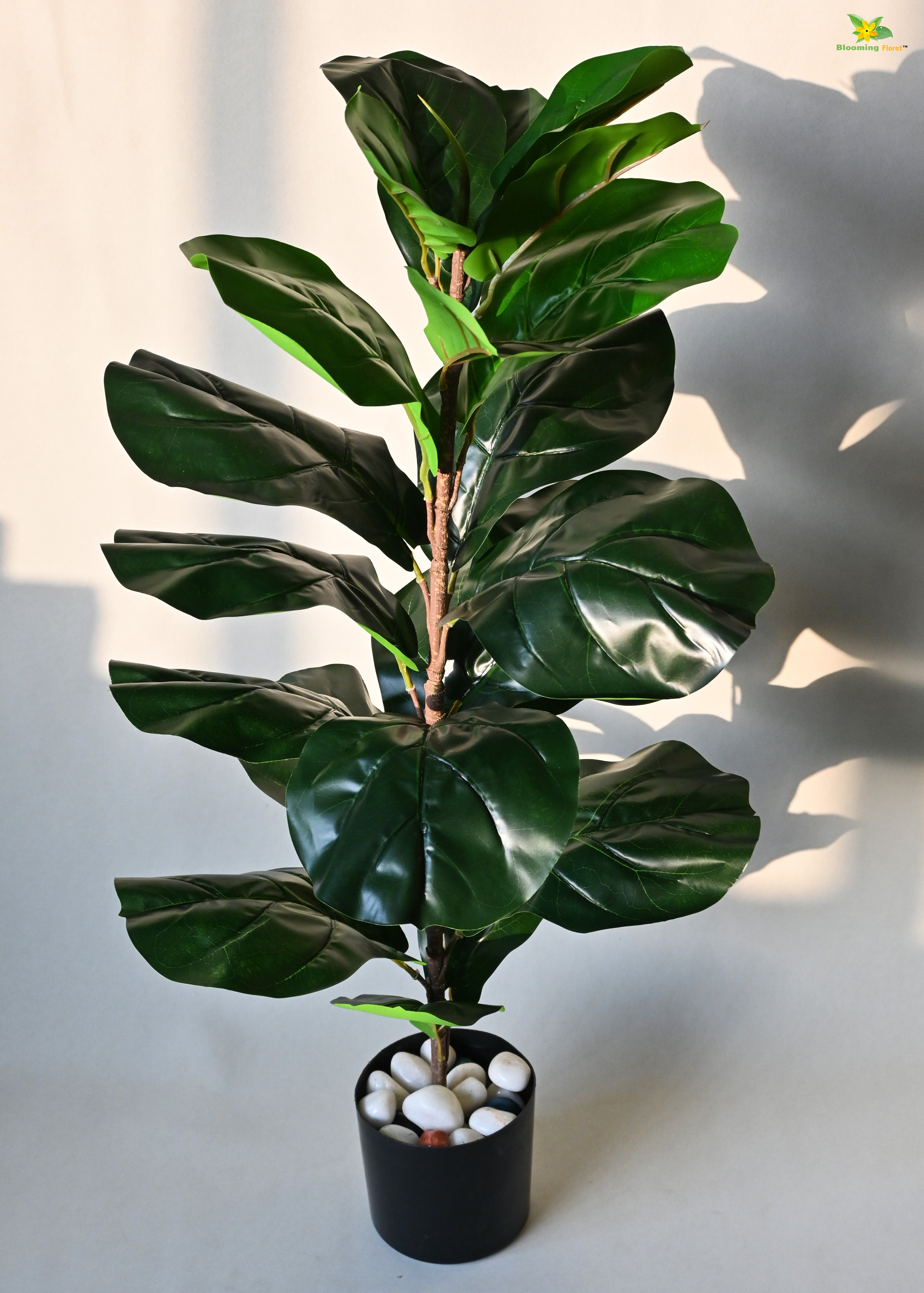 Artificial Fiddle-Leaf Fig Plant for Decor 21 Leaves with Basic Pot | 86.3 cm