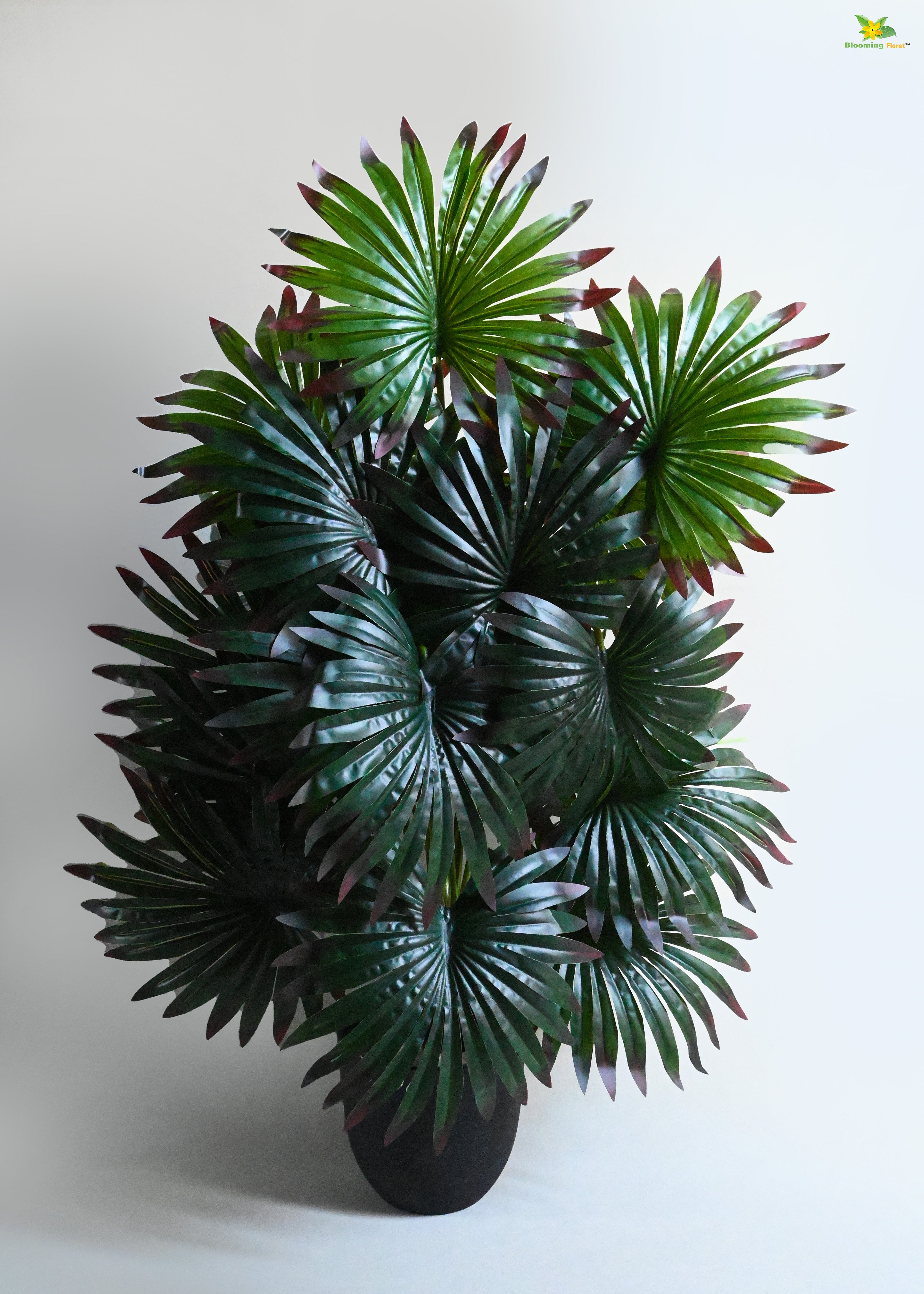 Artificial Fan Palm Plant for Decor | 18 Leaves with Basic Pot | 78.7 cm