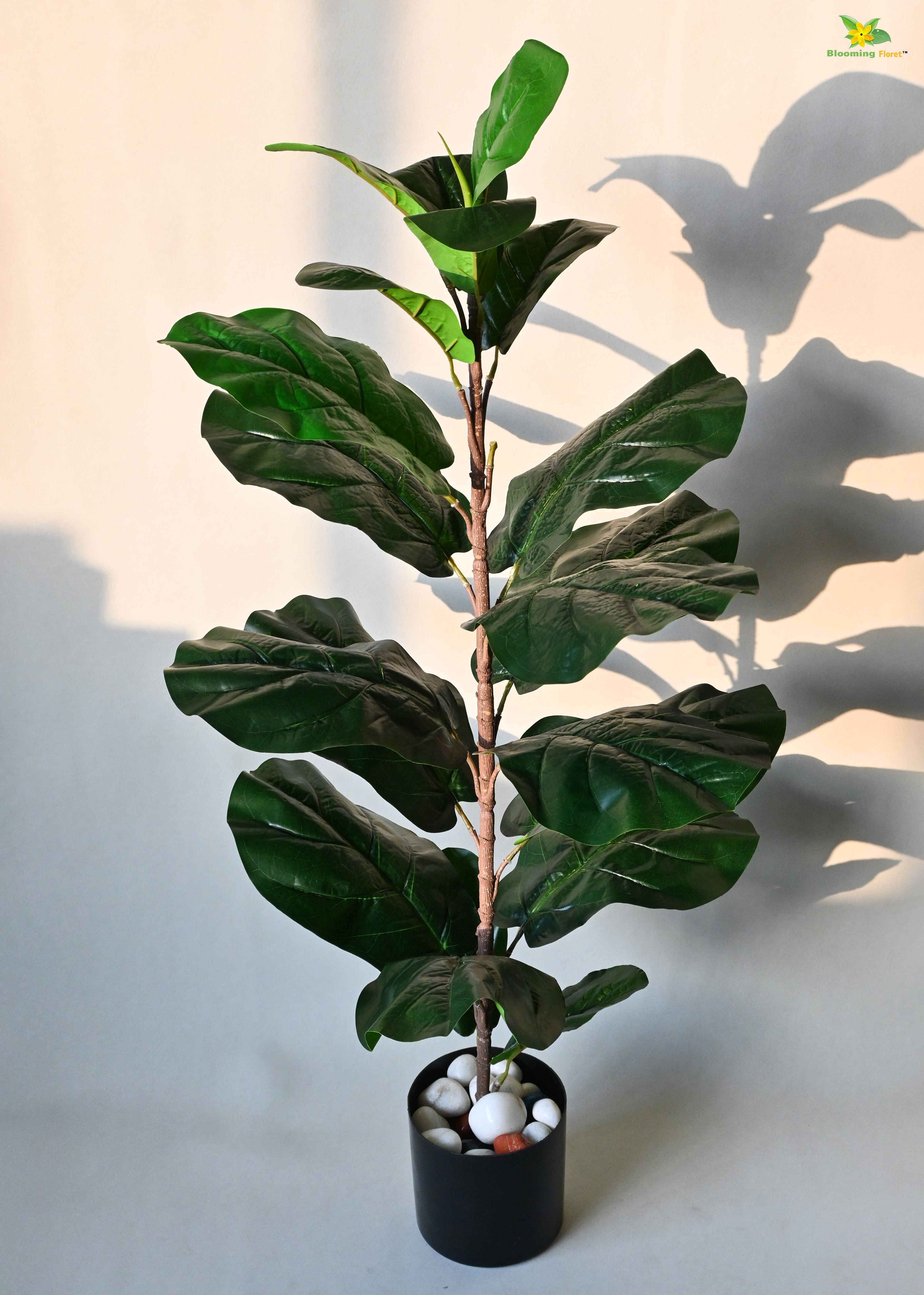 Artificial Fiddle-Leaf Fig Plant for Decor 21 Leaves with Basic Pot | 86.3 cm