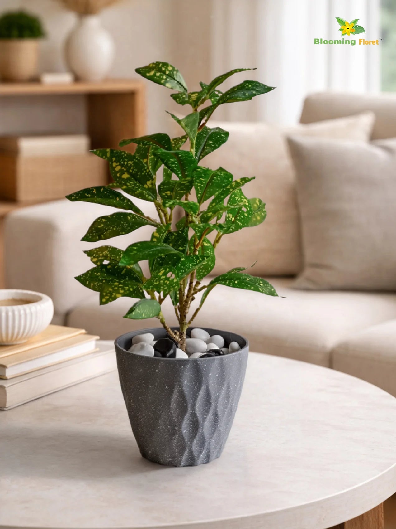 Diamond Pattern Round Planter | 13 cm