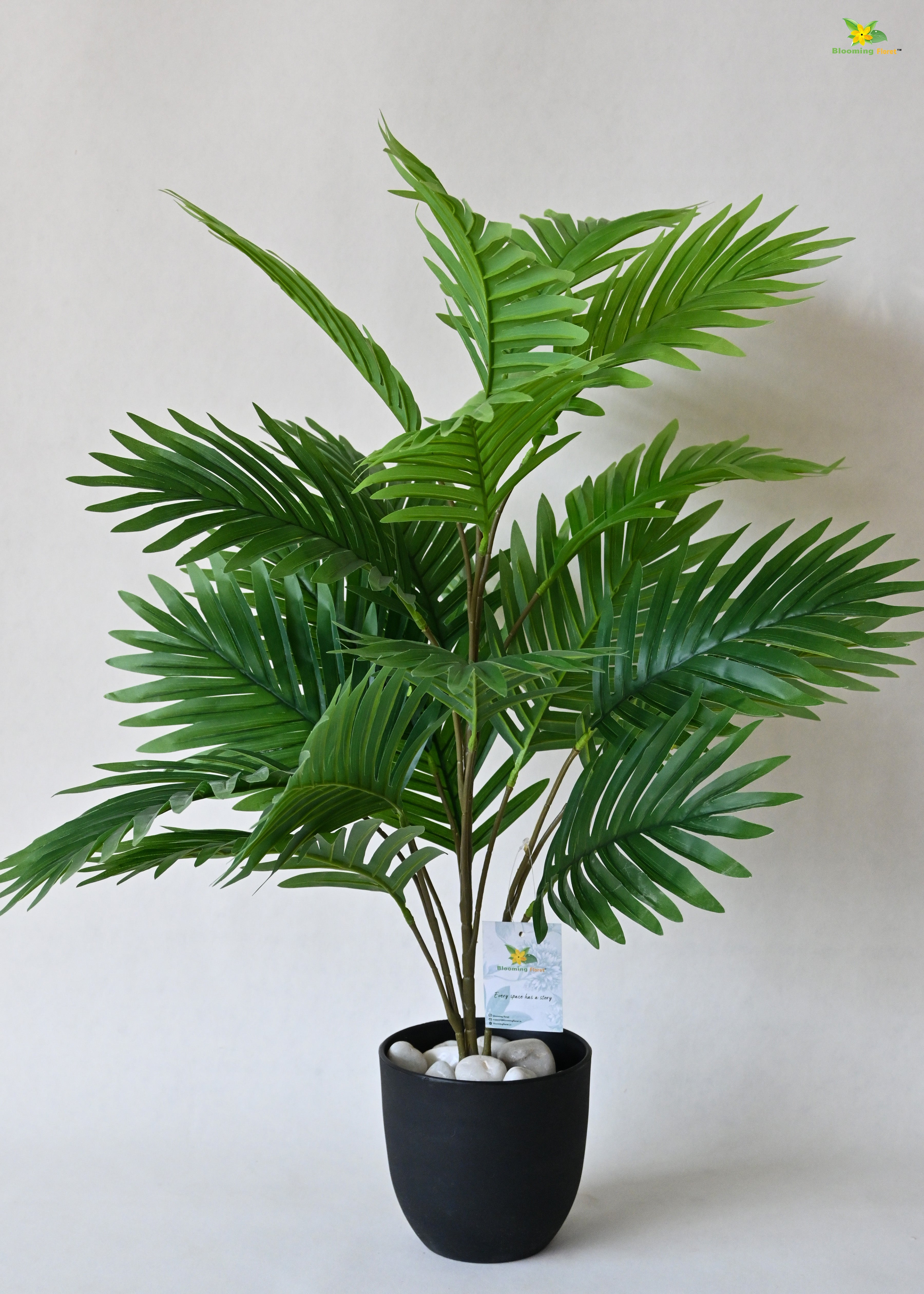 Artificial Areca Palm Plant for Decor | 21 Leaves with Basic Pot | 76.2 cm