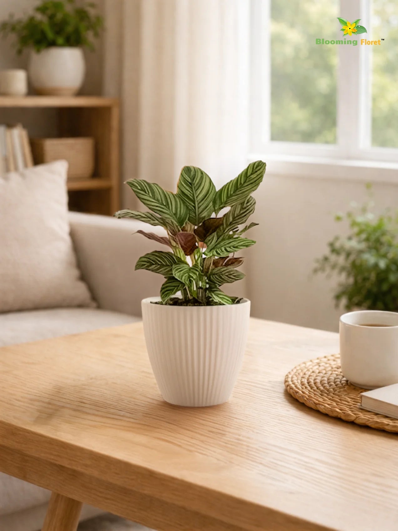 Elegant Ribbed Melamine Pot | White | 16 cm