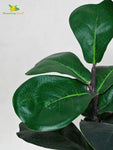 Artificial Fiddle-Leaf Fig Plant – 27.9 cm, 9 Leaves, with Basic Pot
