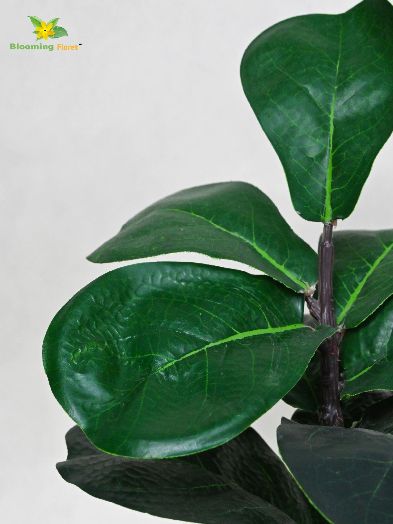 Artificial Fiddle-Leaf Fig Plant – 27.9 cm, 9 Leaves, with Basic Pot