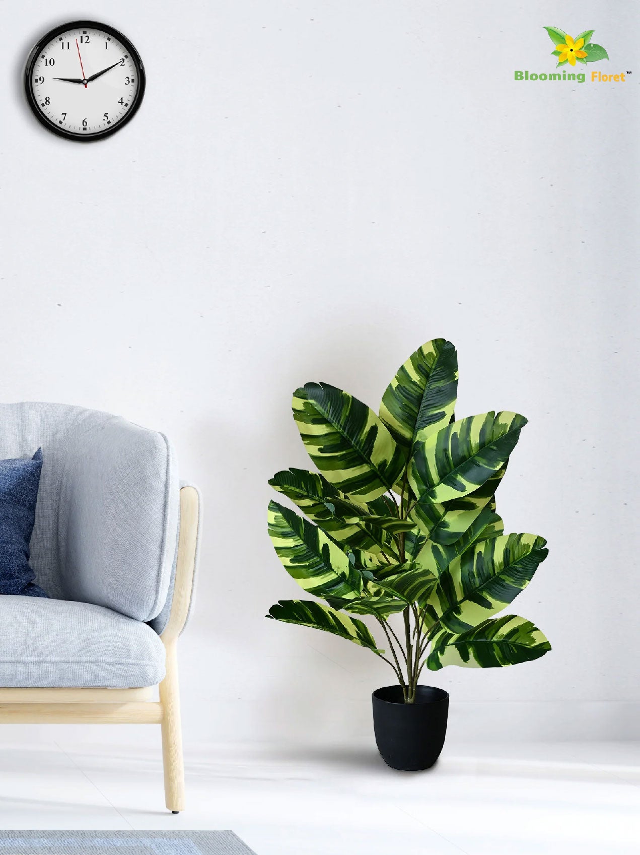 Artificial Calathea Zebrina Plant – 74.5 cm, 21 Leaves, with Basic Pot