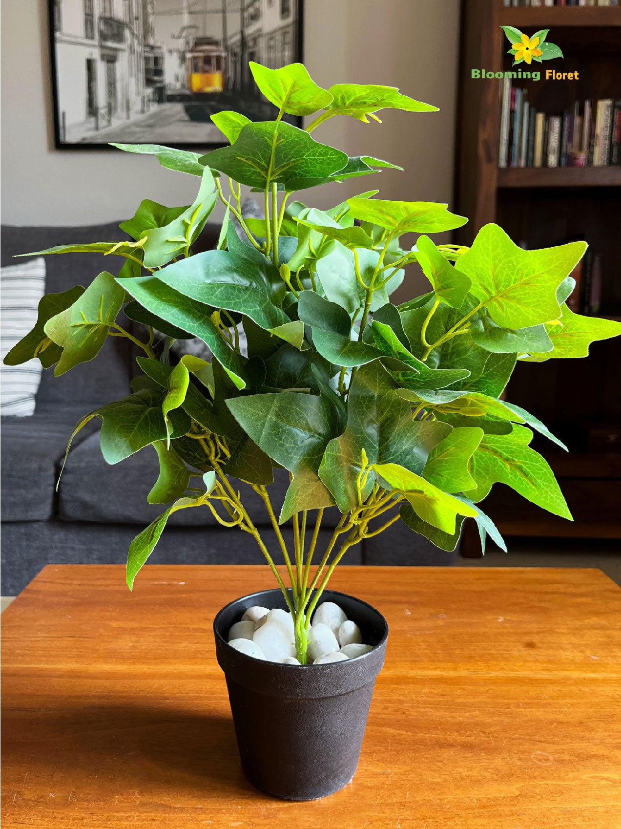 Artificial Japanese Ivy Plant – 48 cm, with Basic Pot