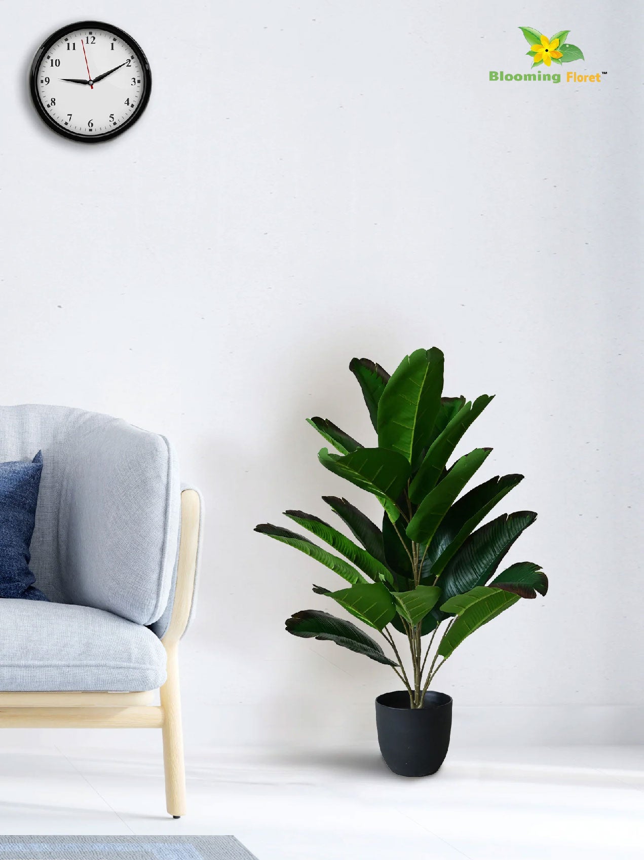 Artificial Birds of Paradise Plant - 78.7 cm, 21 Leaves with Basic Pot