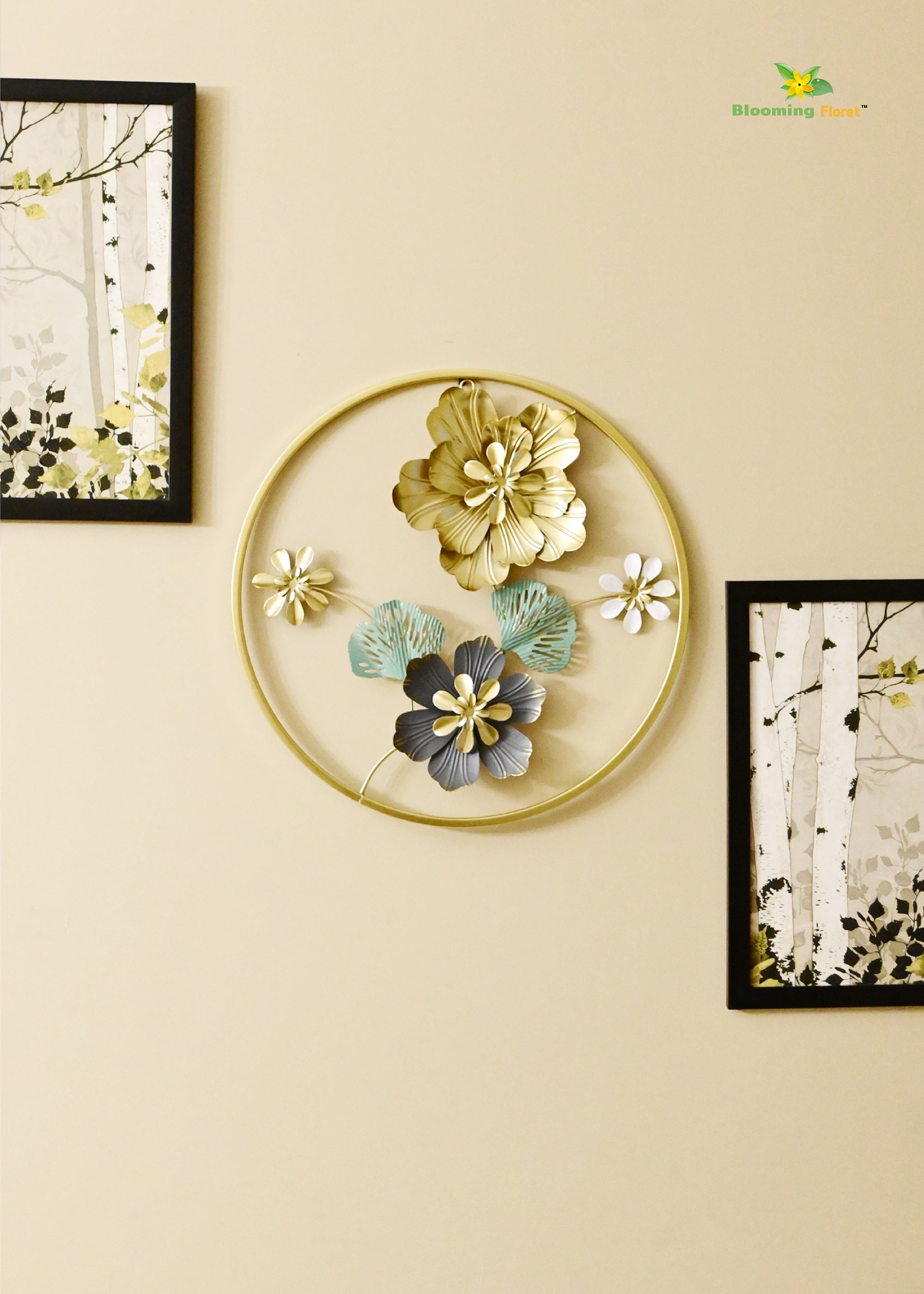 Floral Symphony Metal Wall Décor