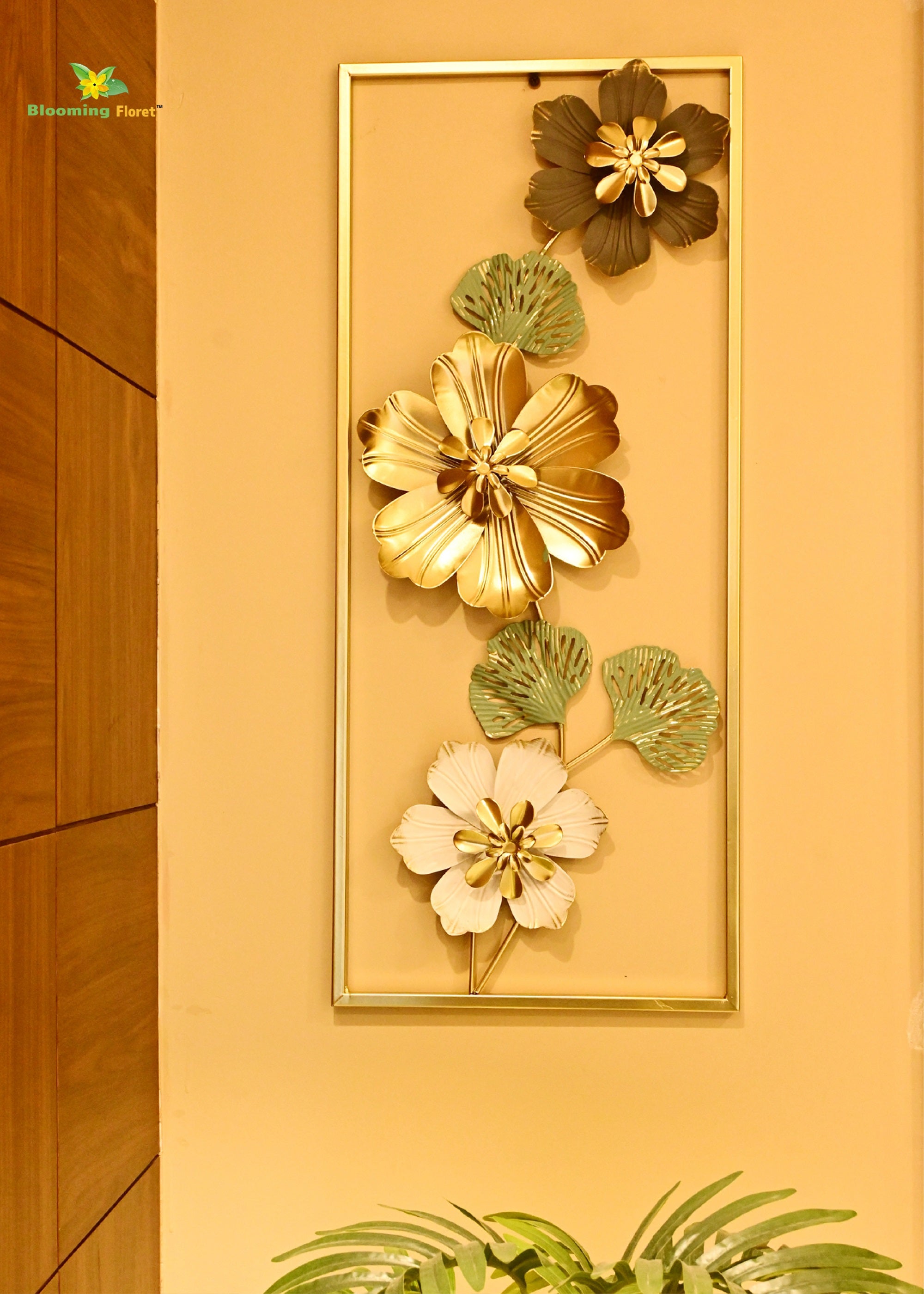 Luxe Metallic Blossom Wall Art