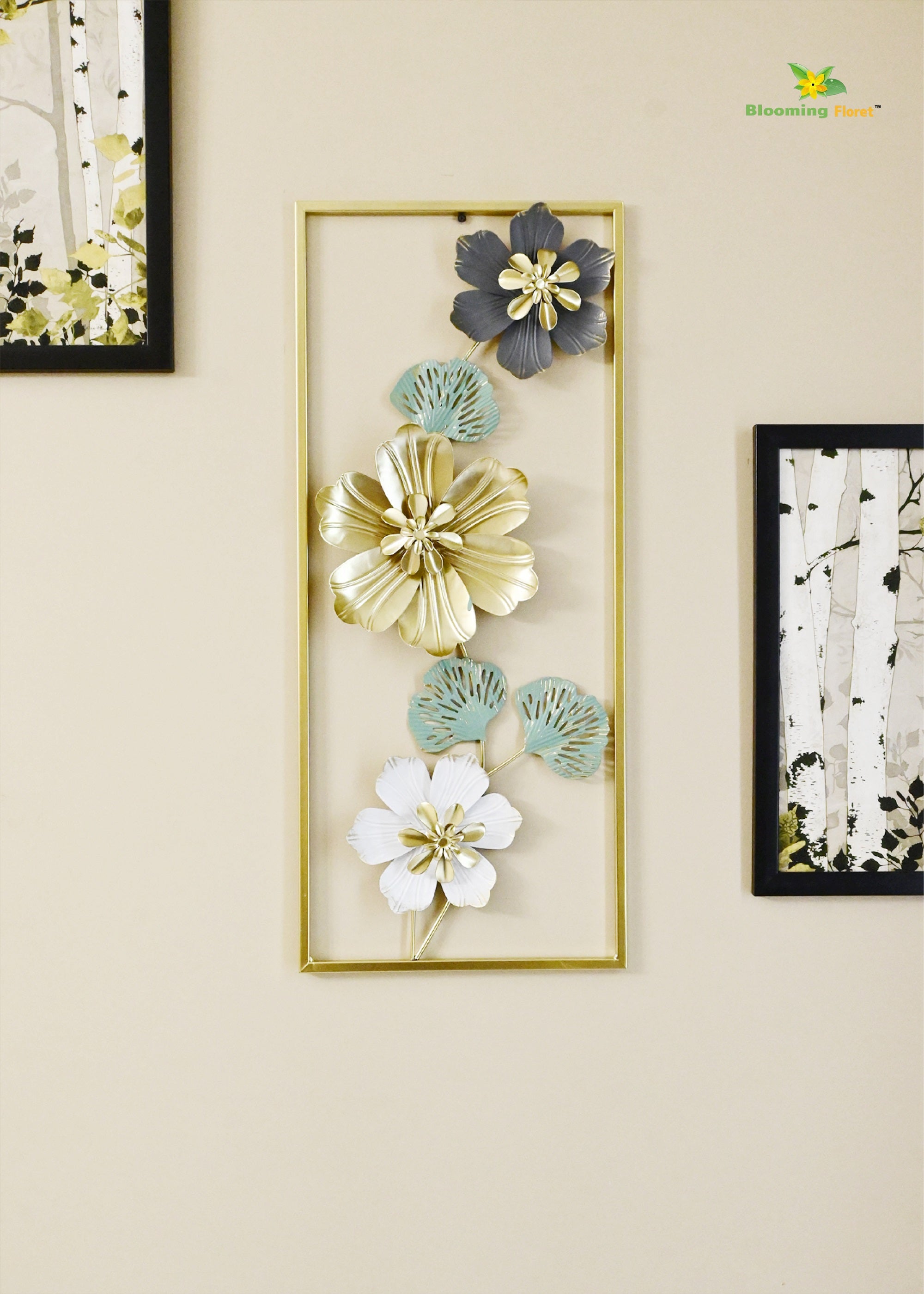 Luxe Metallic Blossom Wall Art