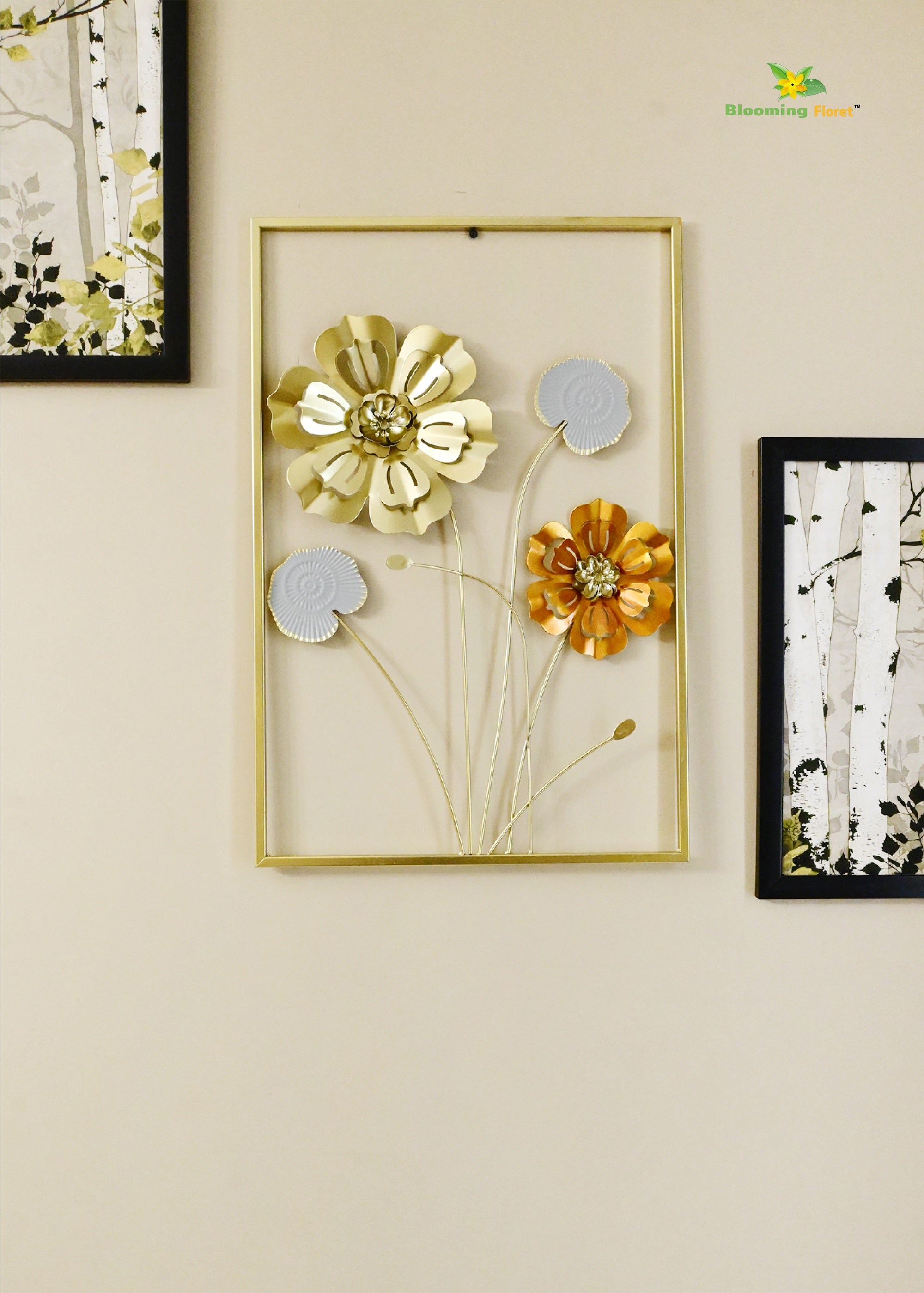 Golden Bloom Harmony Wall Art