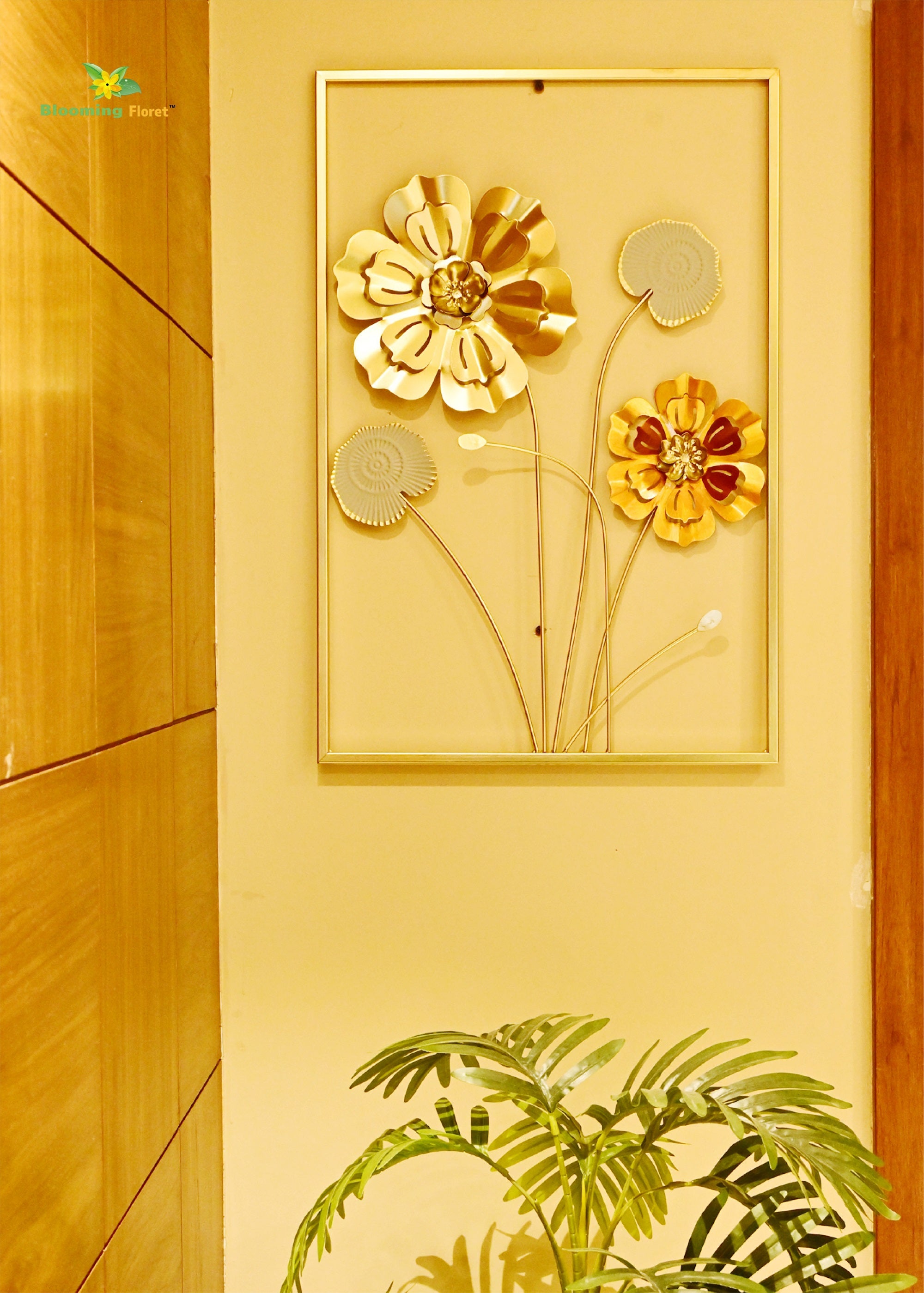 Golden Bloom Harmony Wall Art