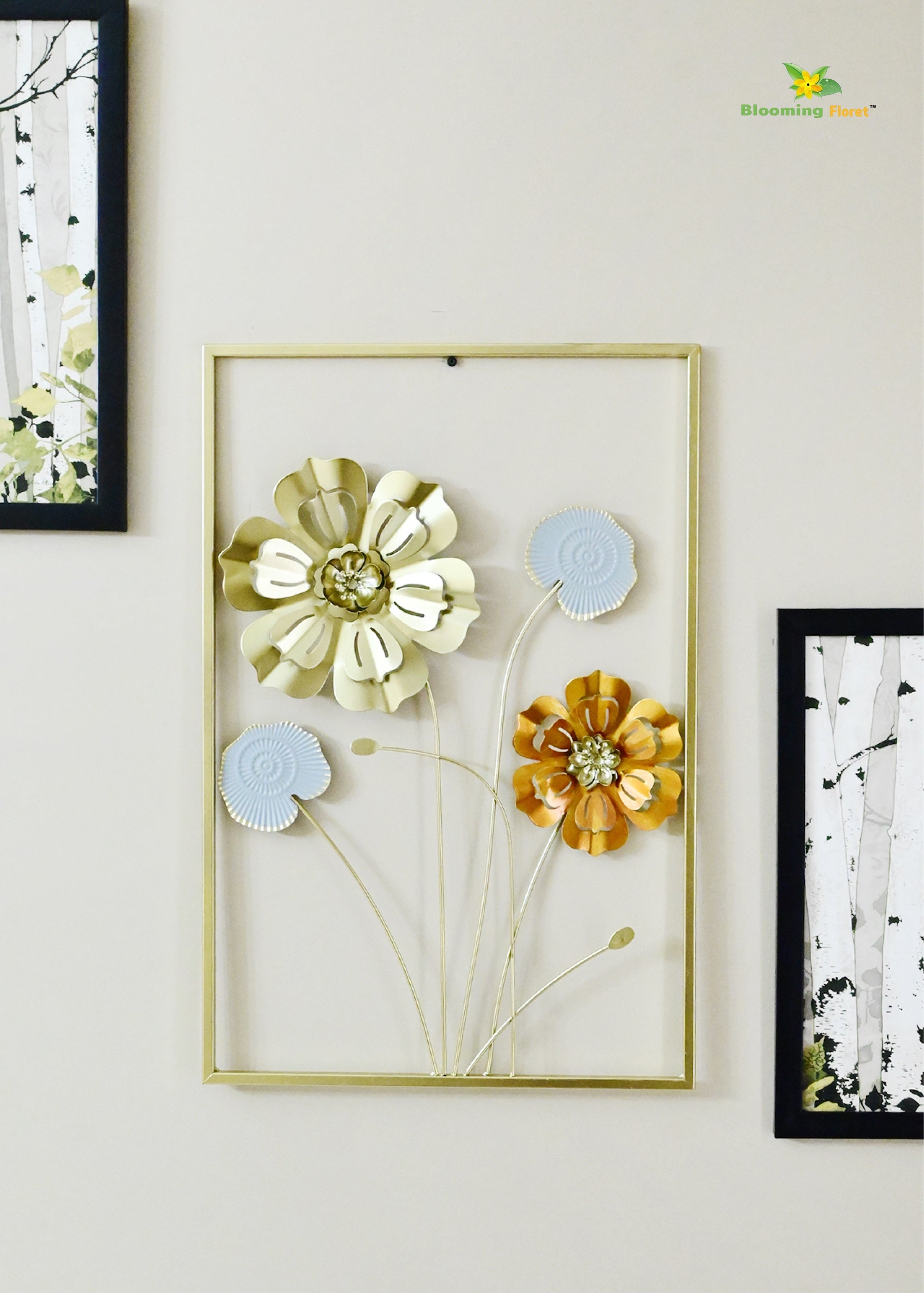 Golden Bloom Harmony Wall Art