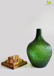 Globular Glass Vase - Green