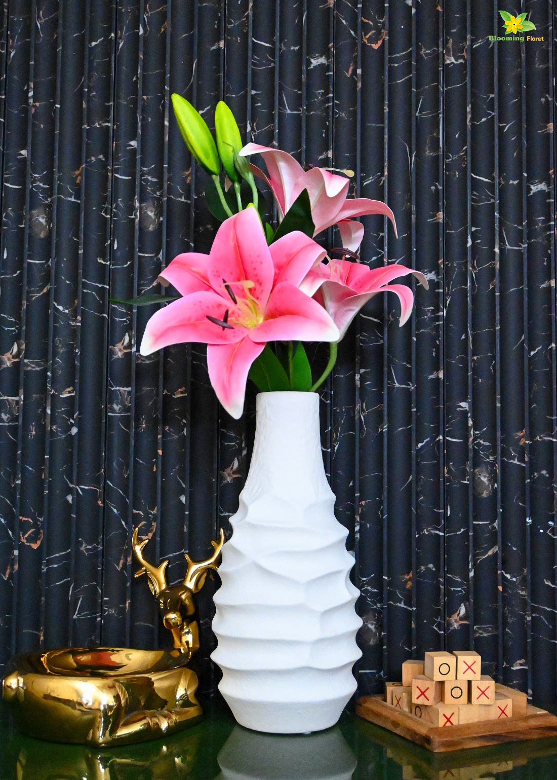 White Spiral Ceramic Vase