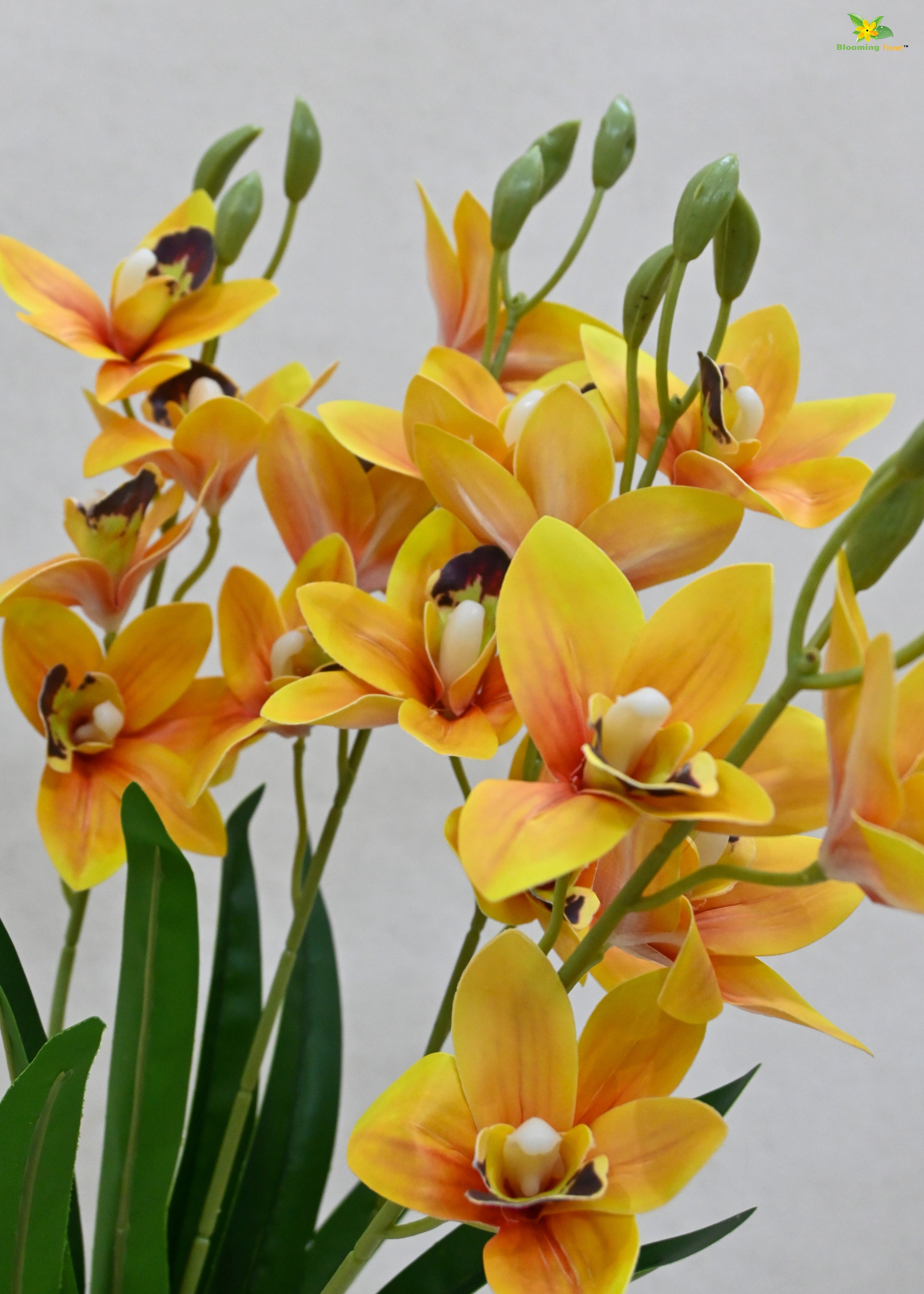 Artificial Cymbidium Orchid Flower Bunch for Decor