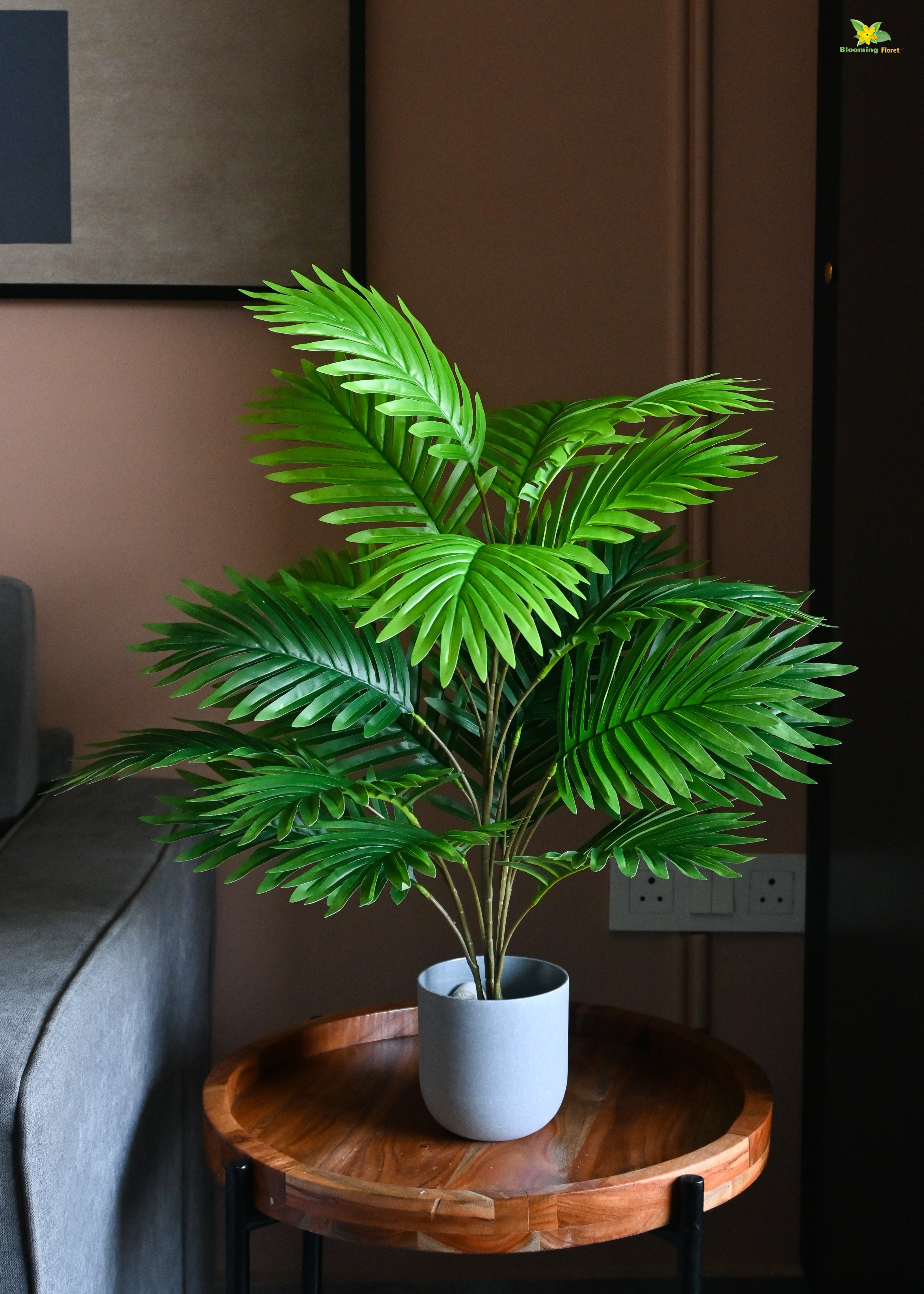 Artificial Areca Palm Plant for Decor | 21 Leaves with Basic Pot | 76.2 cm