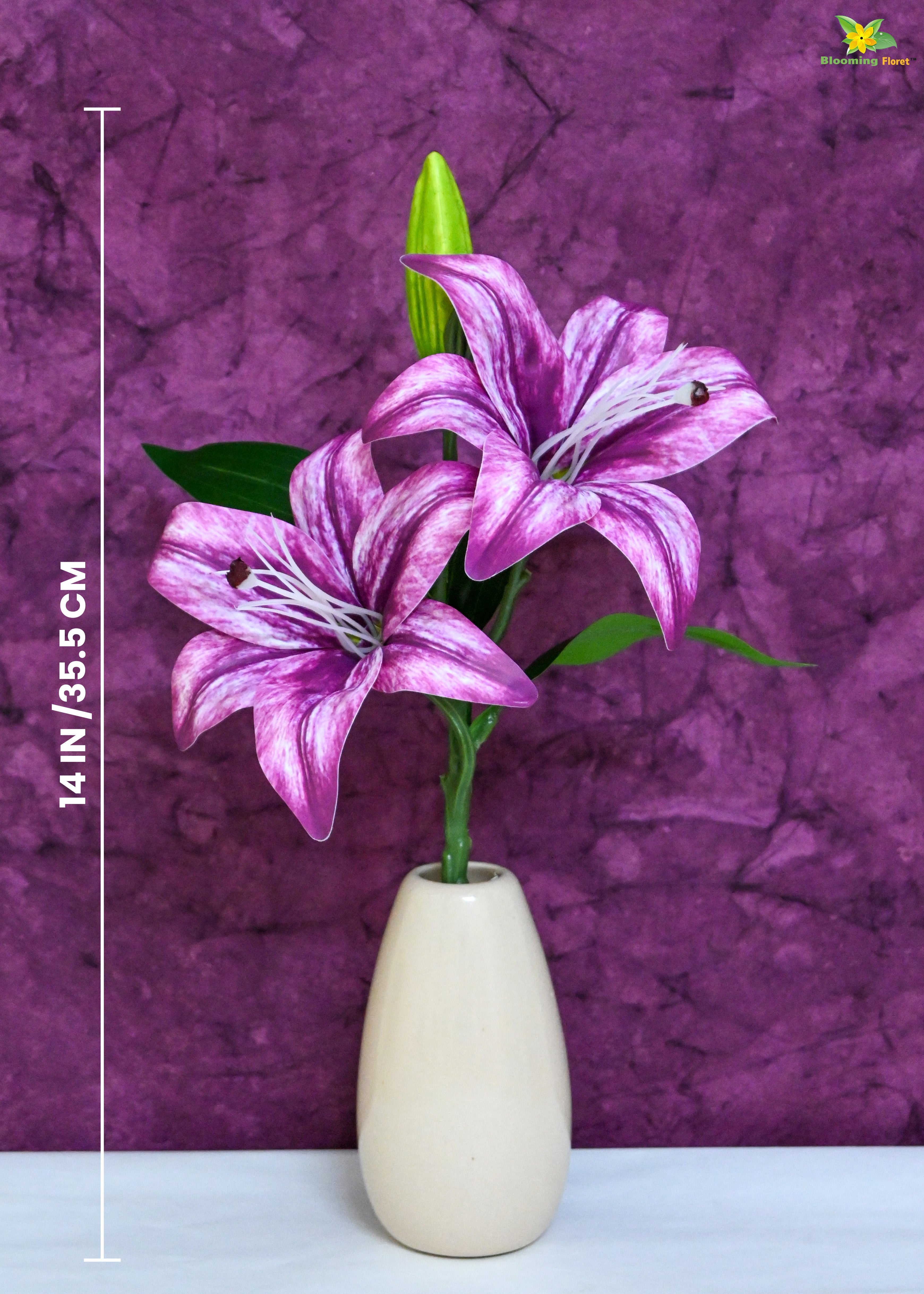 Artificial Lily Flower Stick for Decor