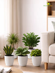 Elegant Ribbed Melamine Pot | White | 16 cm | Set of 5