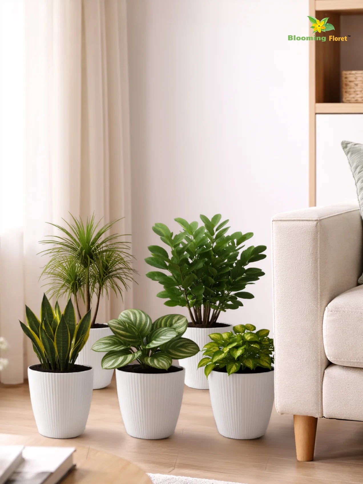 Elegant Ribbed Melamine Pot | White | 16 cm | Set of 5