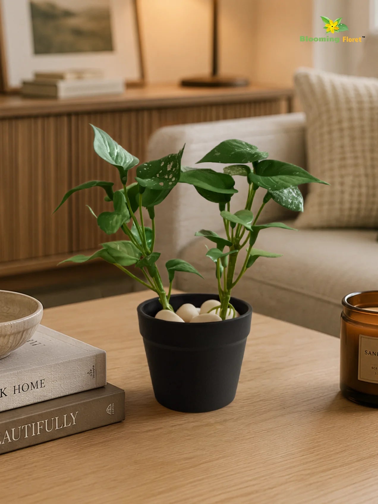 Artificial Money Plant Succulent | Small Green Leaves | 15 cm