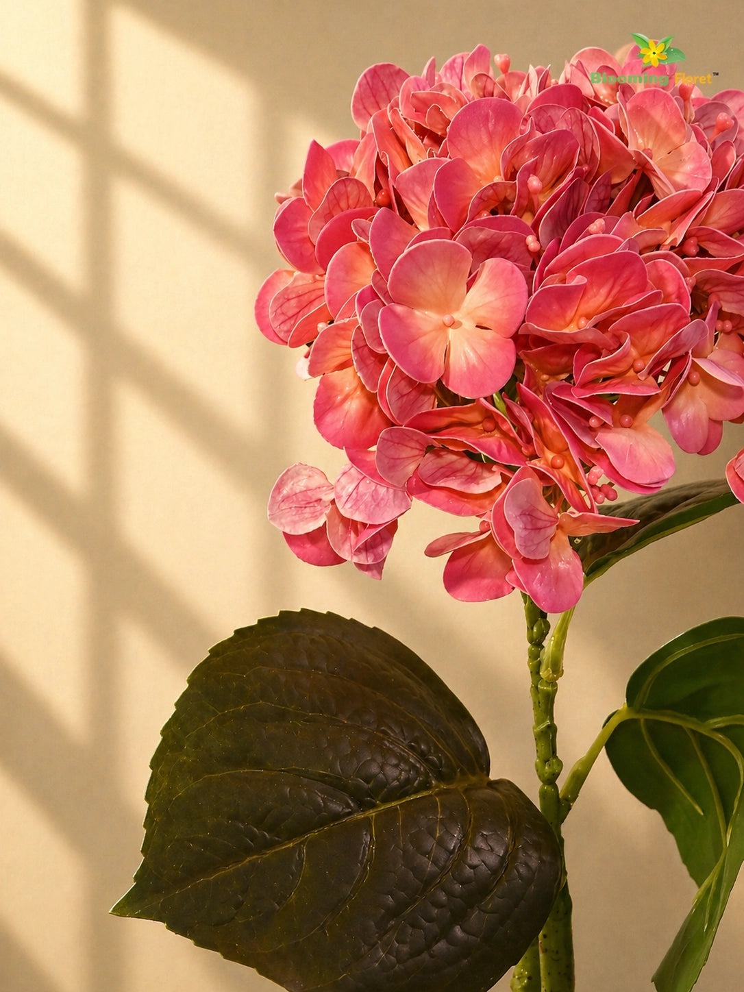 Hydrangea Flower Stick | Rose Red | 63 cm