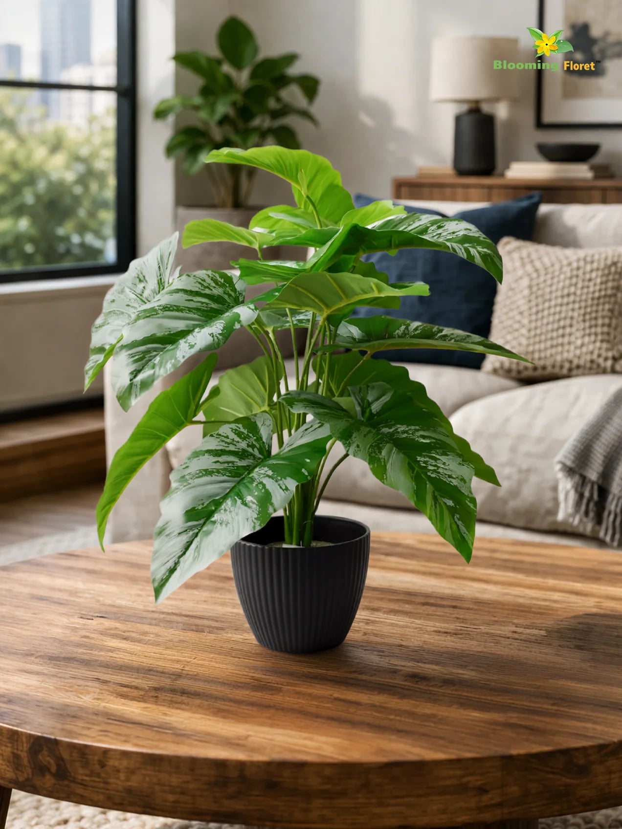 Elegant Ribbed Melamine Pot | Black | 15 cm