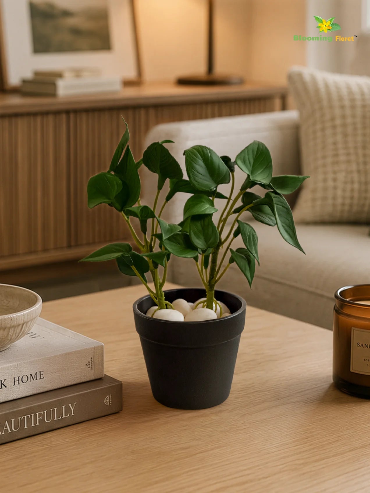 Artificial Money Plant Succulent | Dark Green | 15 cm
