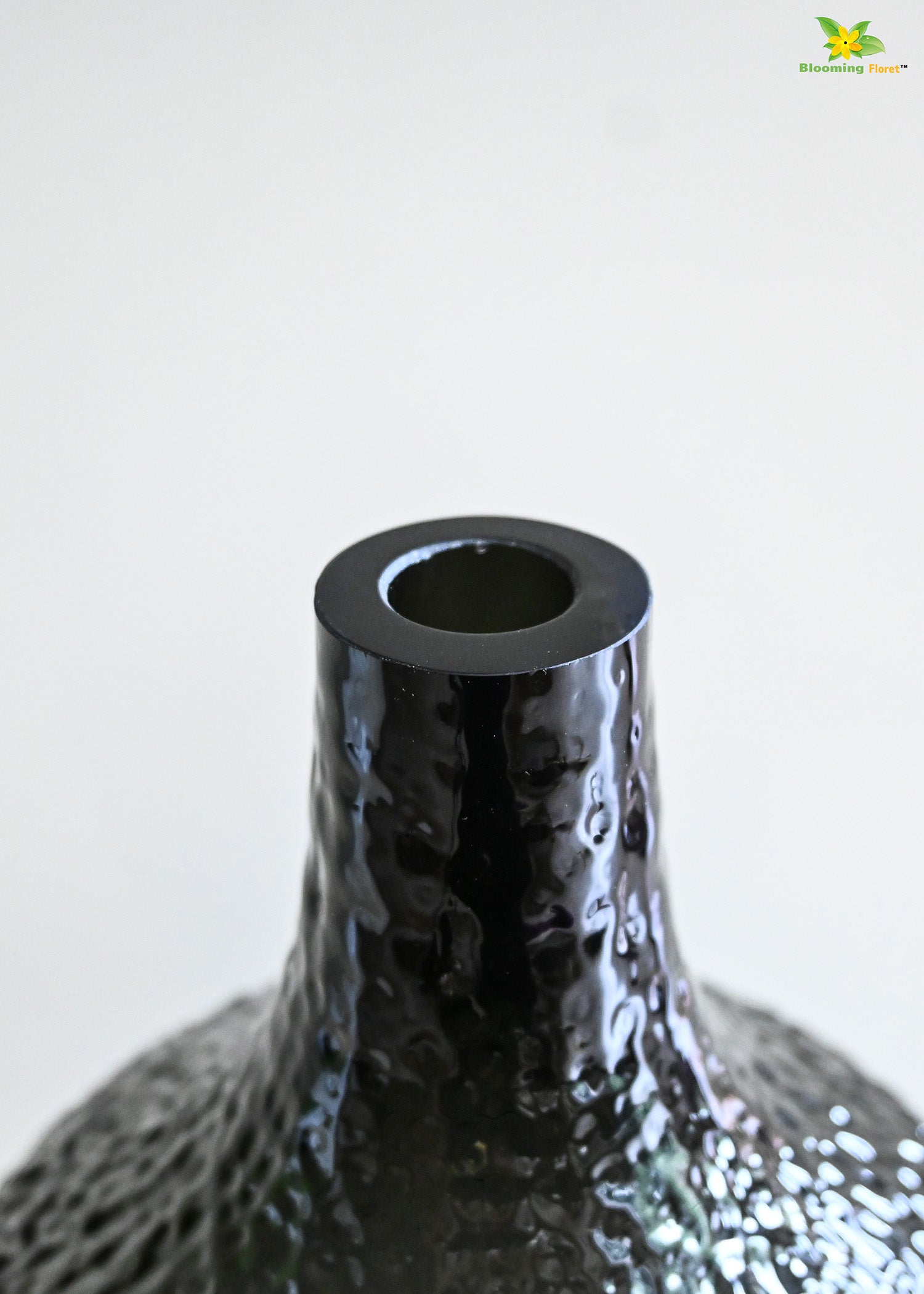 Globular Glass Vase | Black | 25 cm