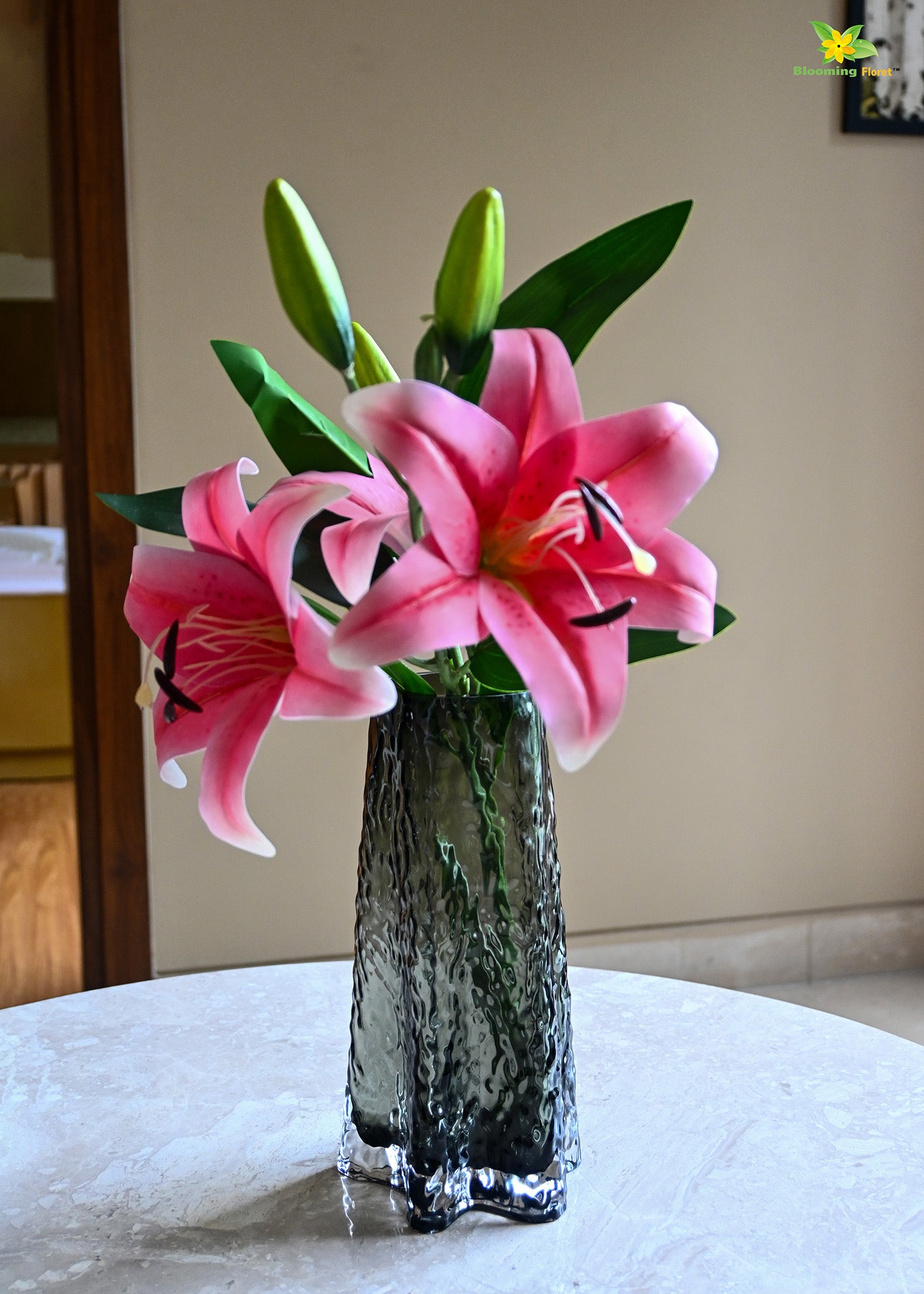 Prism Crystal Black Vase | 23 cm