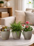 Decorative Pots | Light Brown | 15 cm | Set of 3